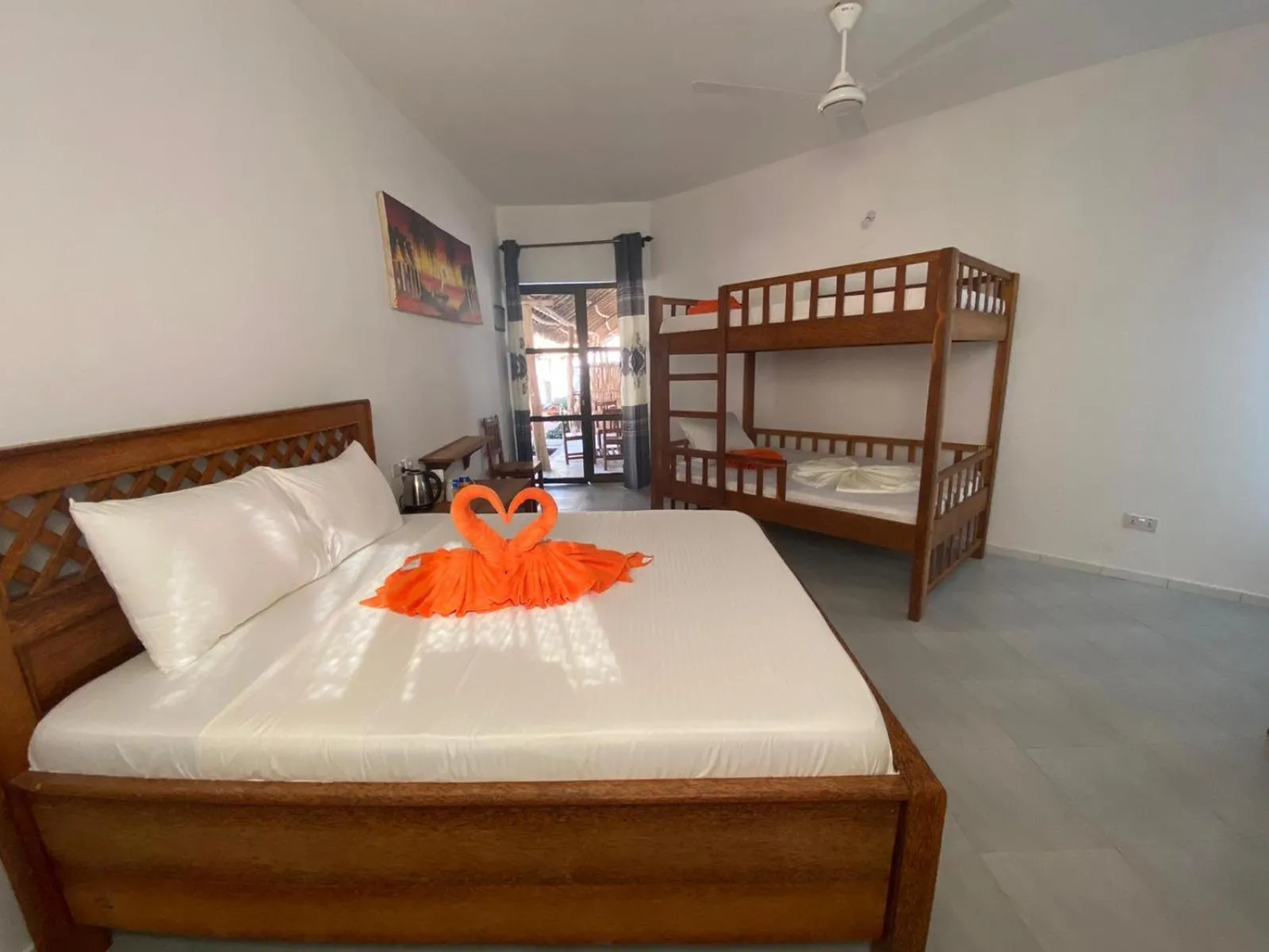 Bed in Amani Hotel Paje