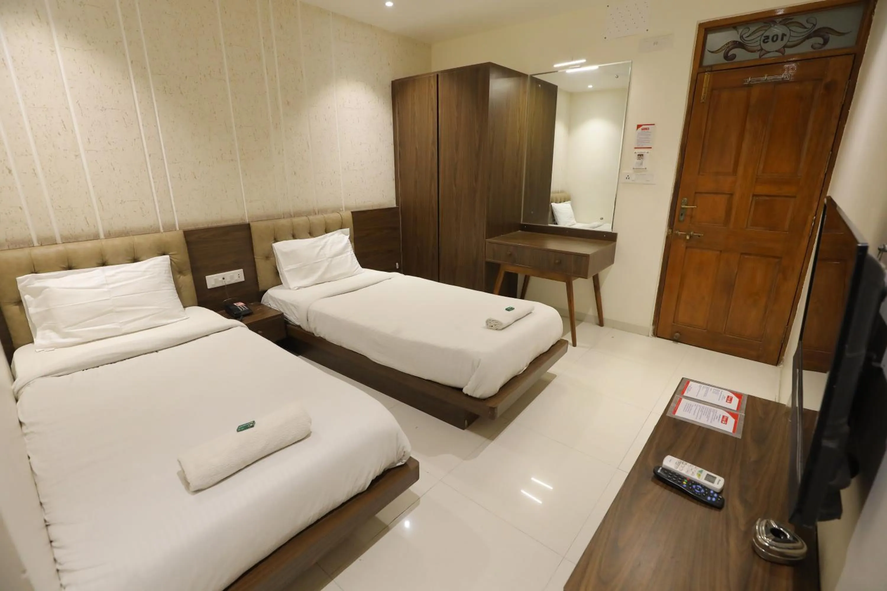 Bed in Hotel Sudarshan Palace