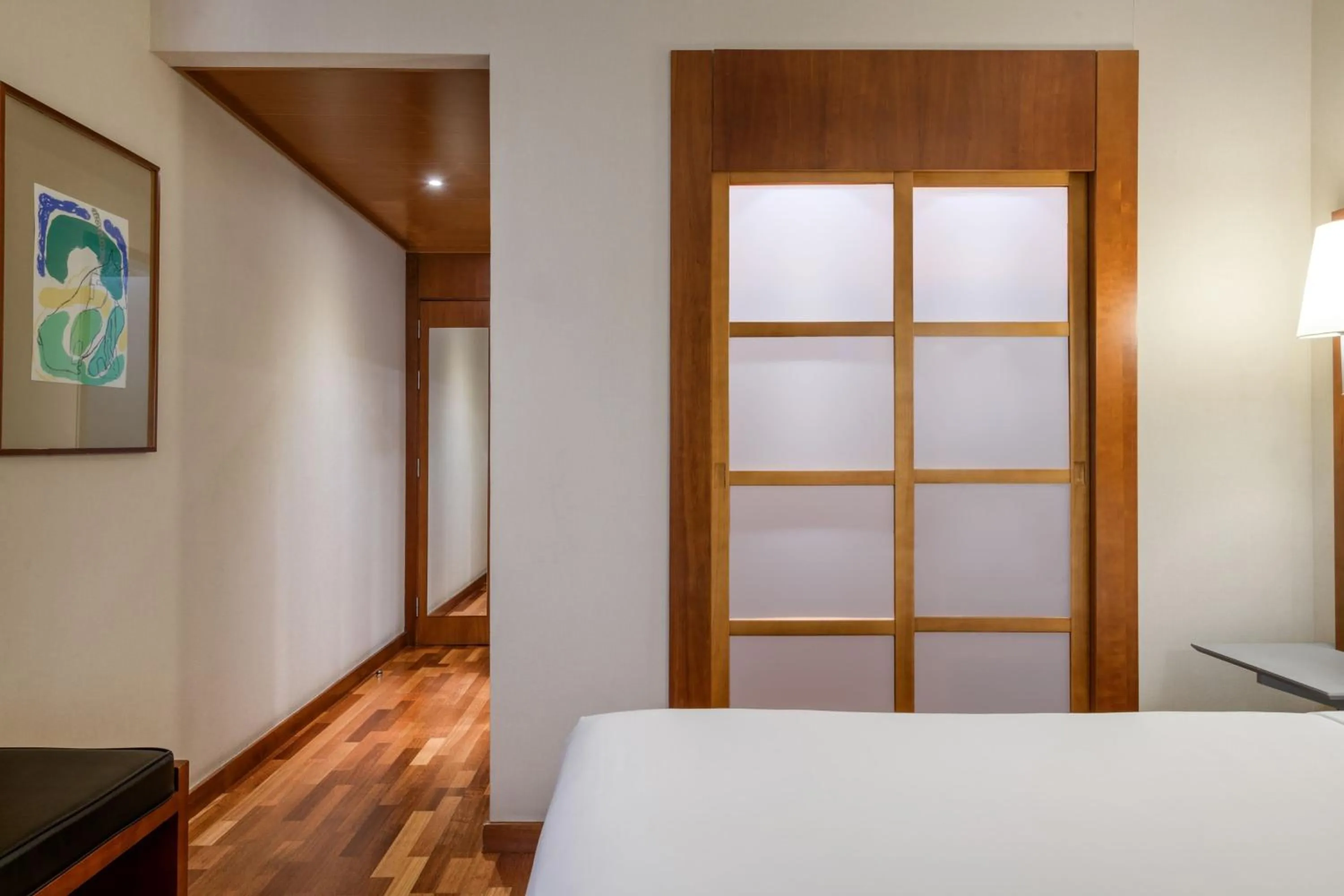 Photo of the whole room, Bed in AC Hotel Alcalá de Henares by Marriott