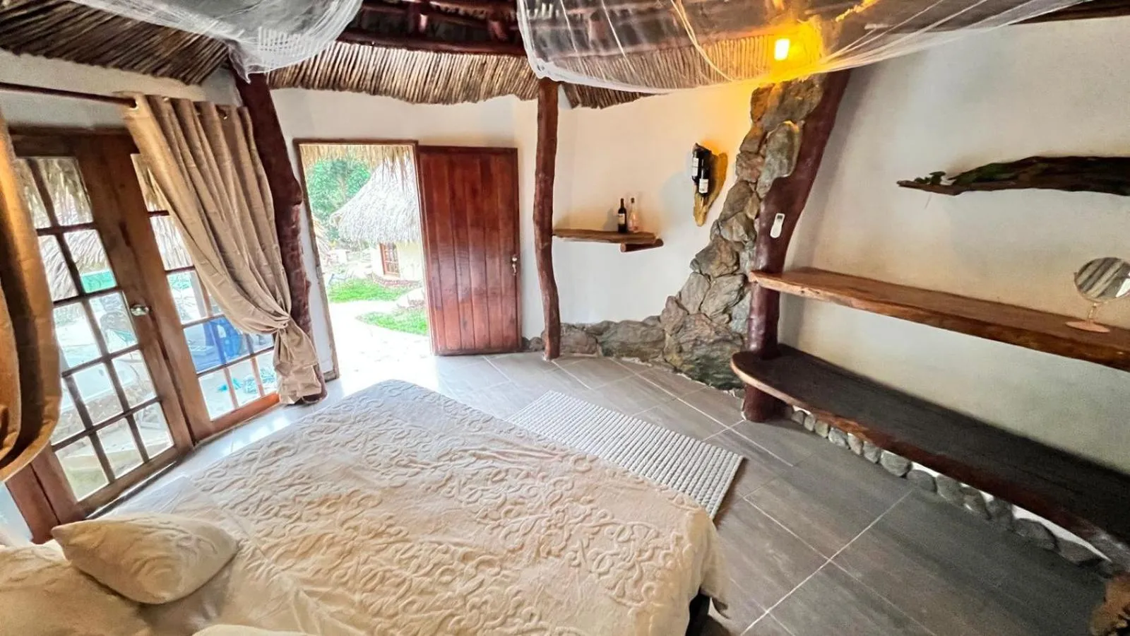 Bed in Tawaca Ecohotel