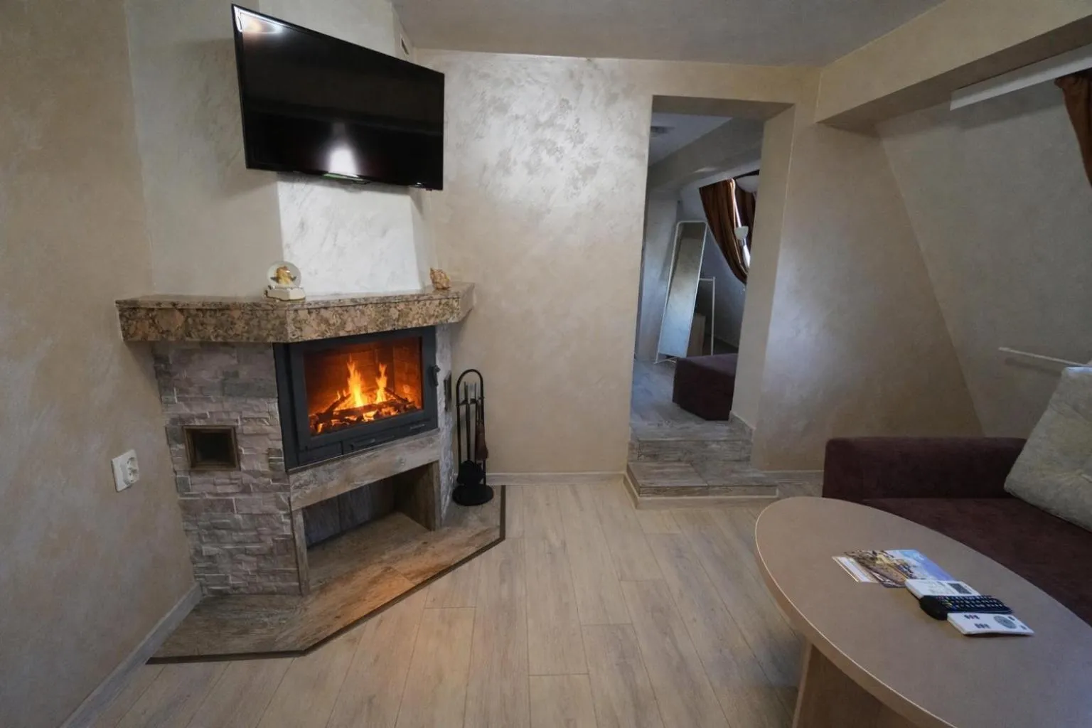 fireplace in Jeweller Hotel