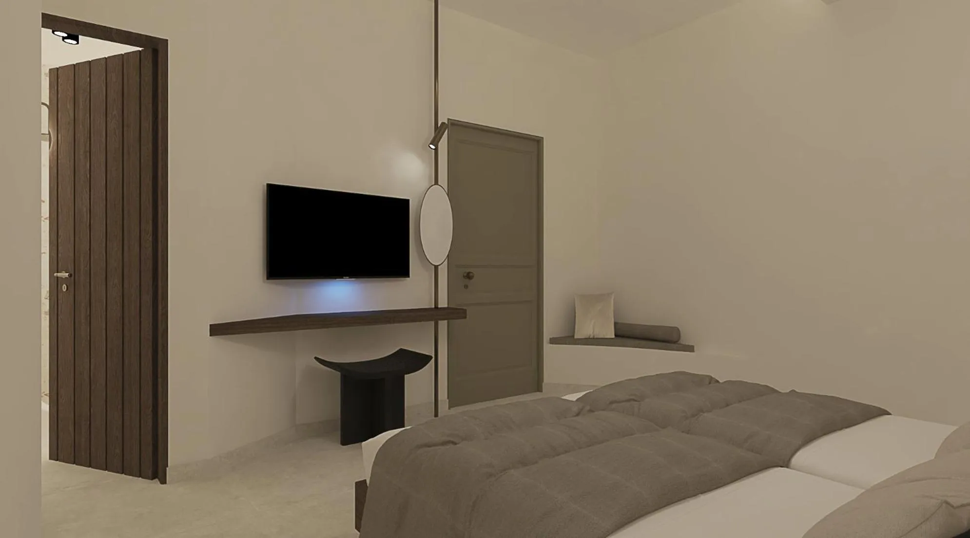 Bed in Athiri Santorini Hotel