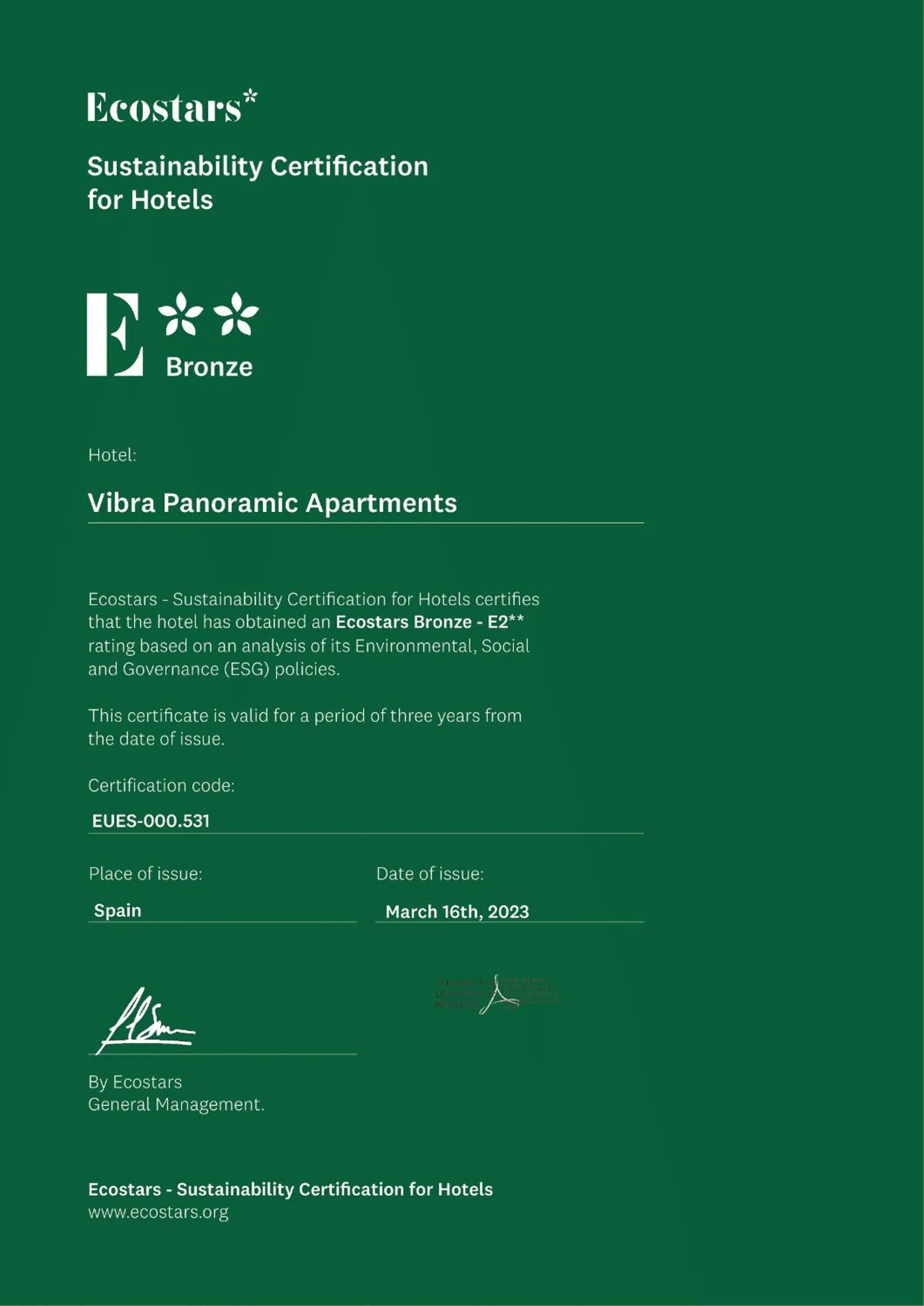 Logo/Certificate/Sign in Apartamentos Vibra Panoramic