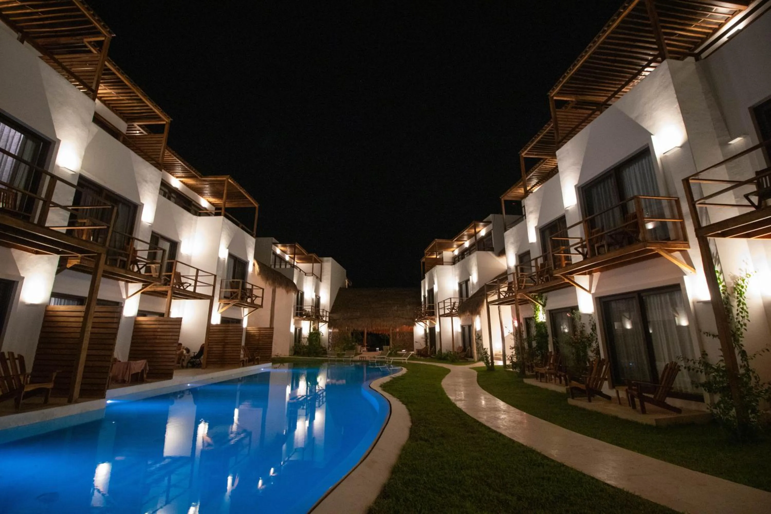 Property building in My Blue Hotel Holbox