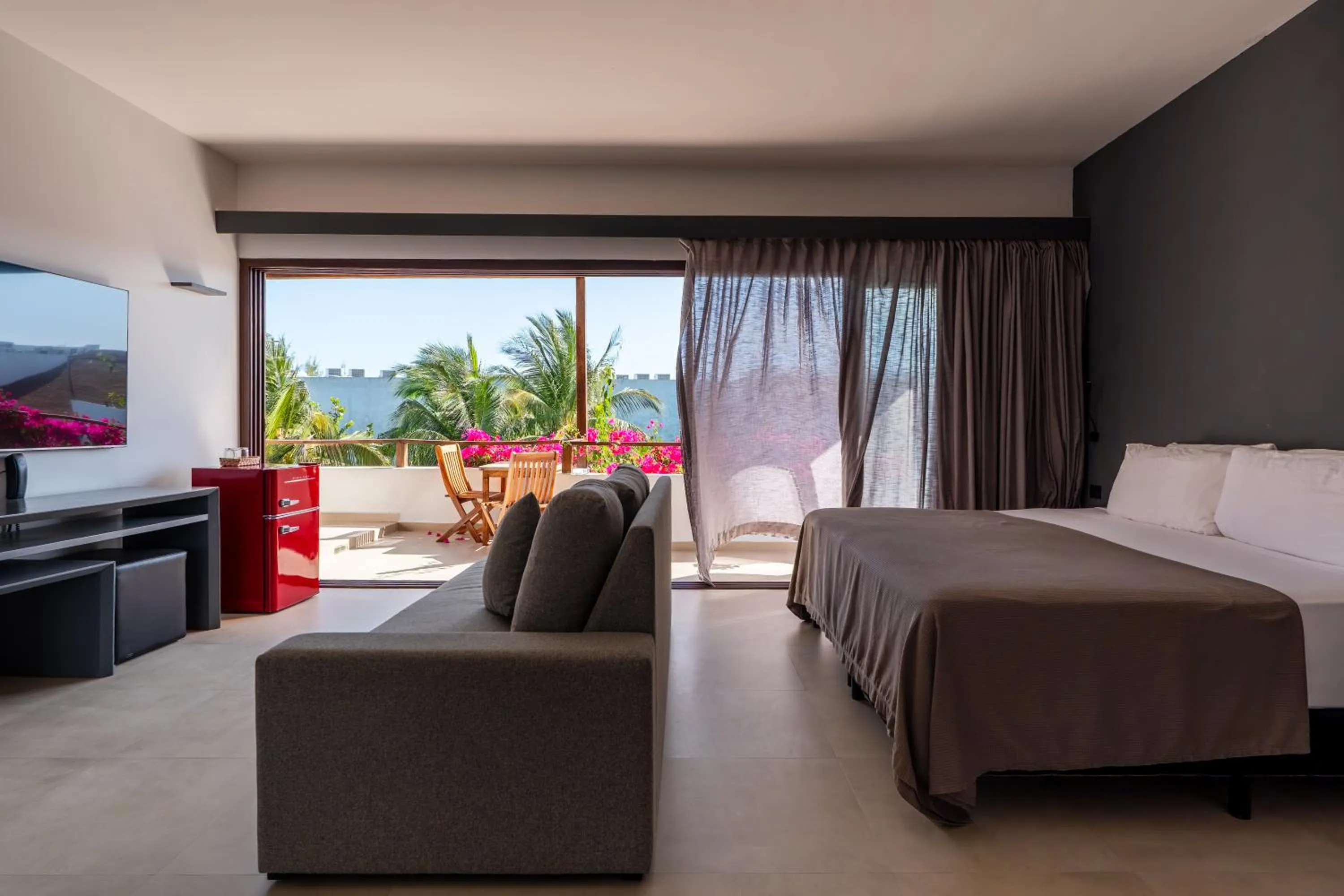 Bed in My Blue Hotel Holbox