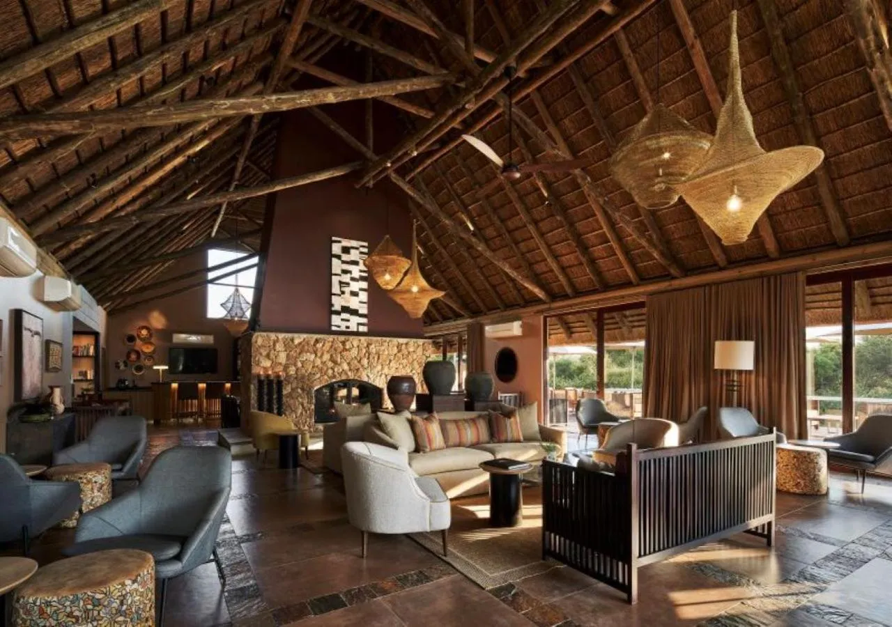 Lounge or bar in Letamo at Qwabi Private Game Reserve by NEWMARK