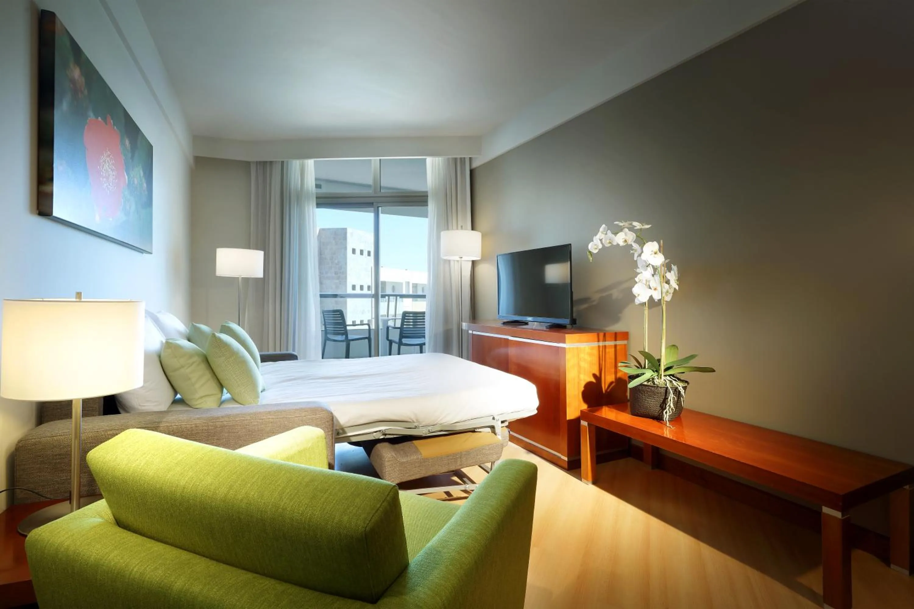 Living room, Bed in Eurostars Las Salinas