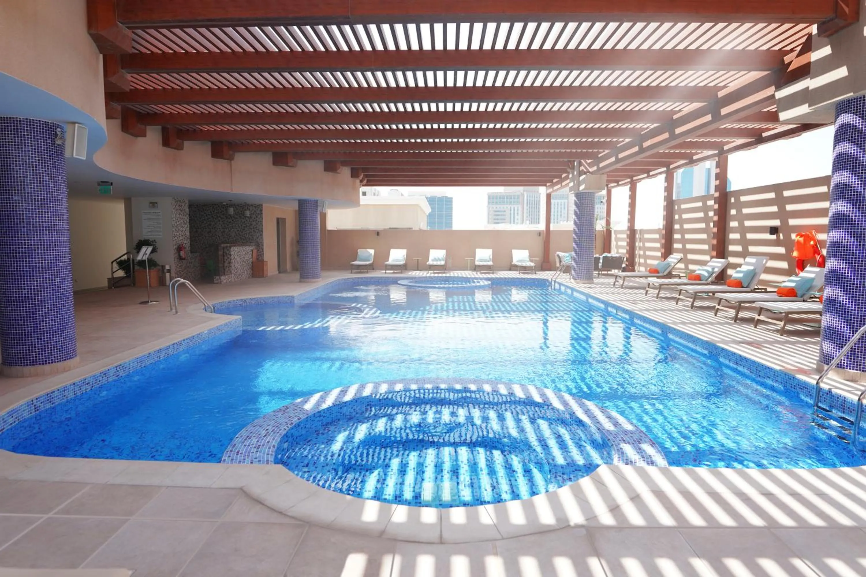 Pool view in La Maison Hotel Doha