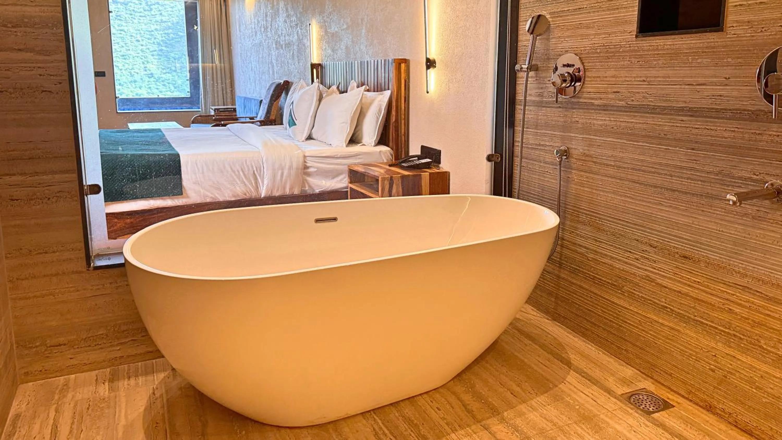 Bath, Bed in The Divine Hills Resort