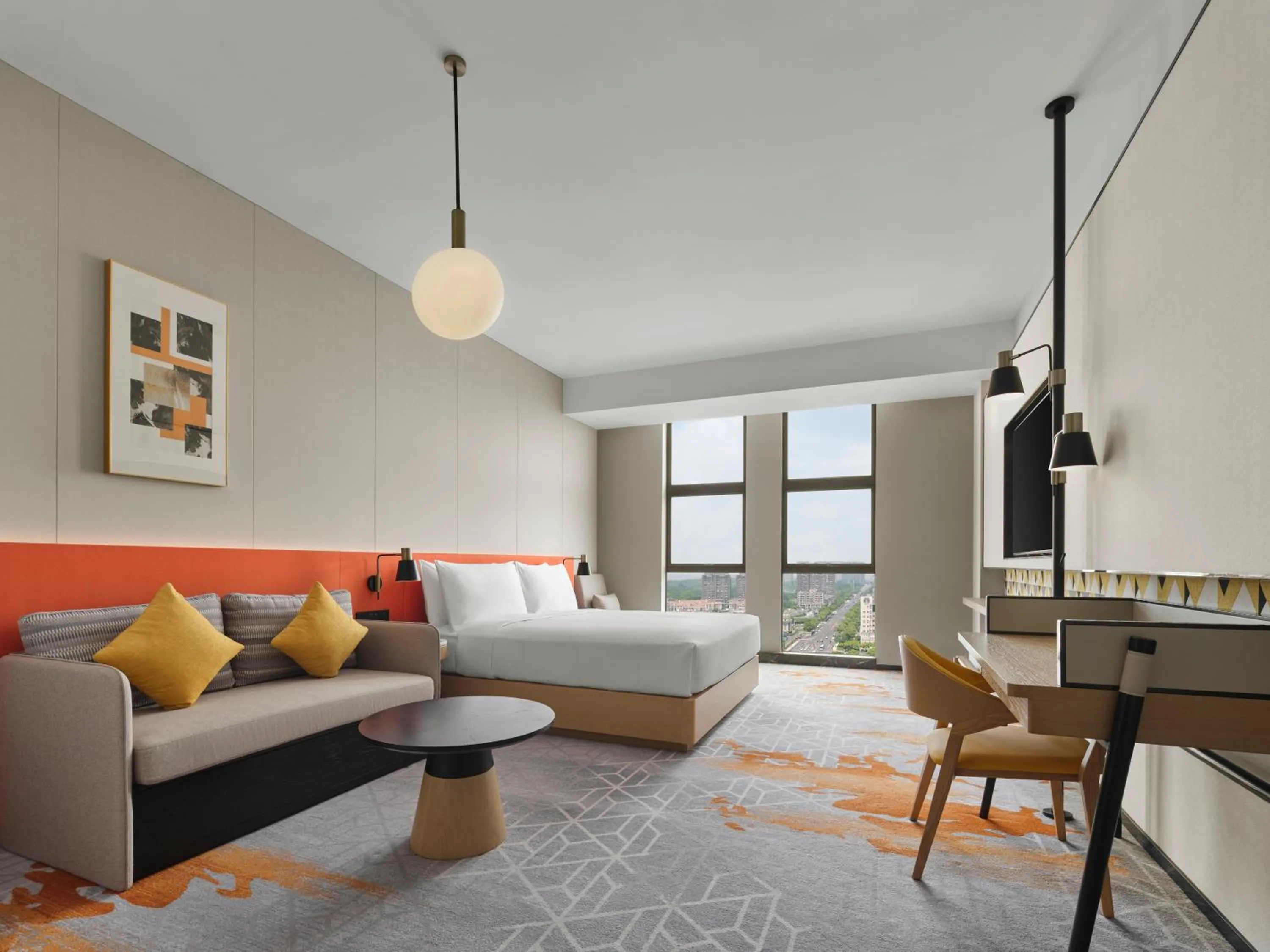 Bed in Hilton Garden Inn Jiaxing Xiuzhou