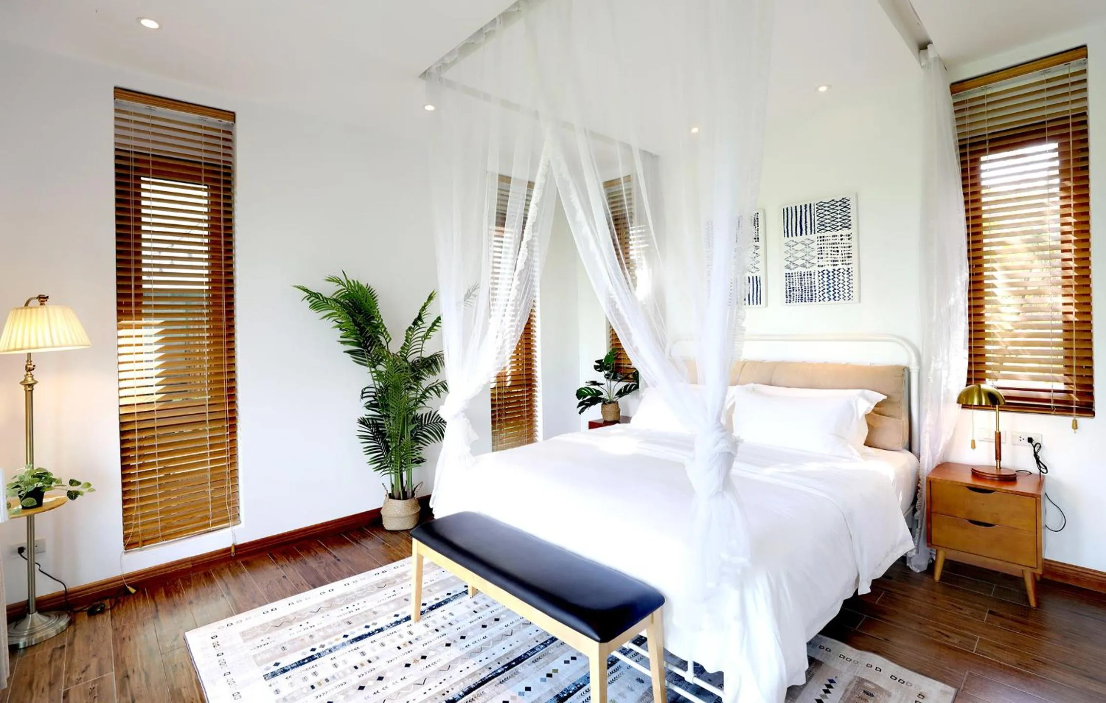 Bed in Rice Villa Chiang Mai