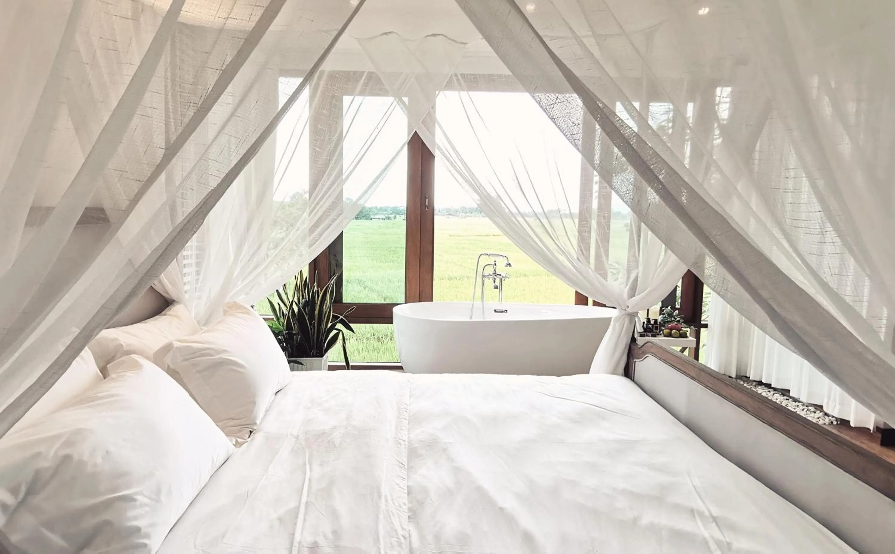 Bed in Rice Villa Chiang Mai