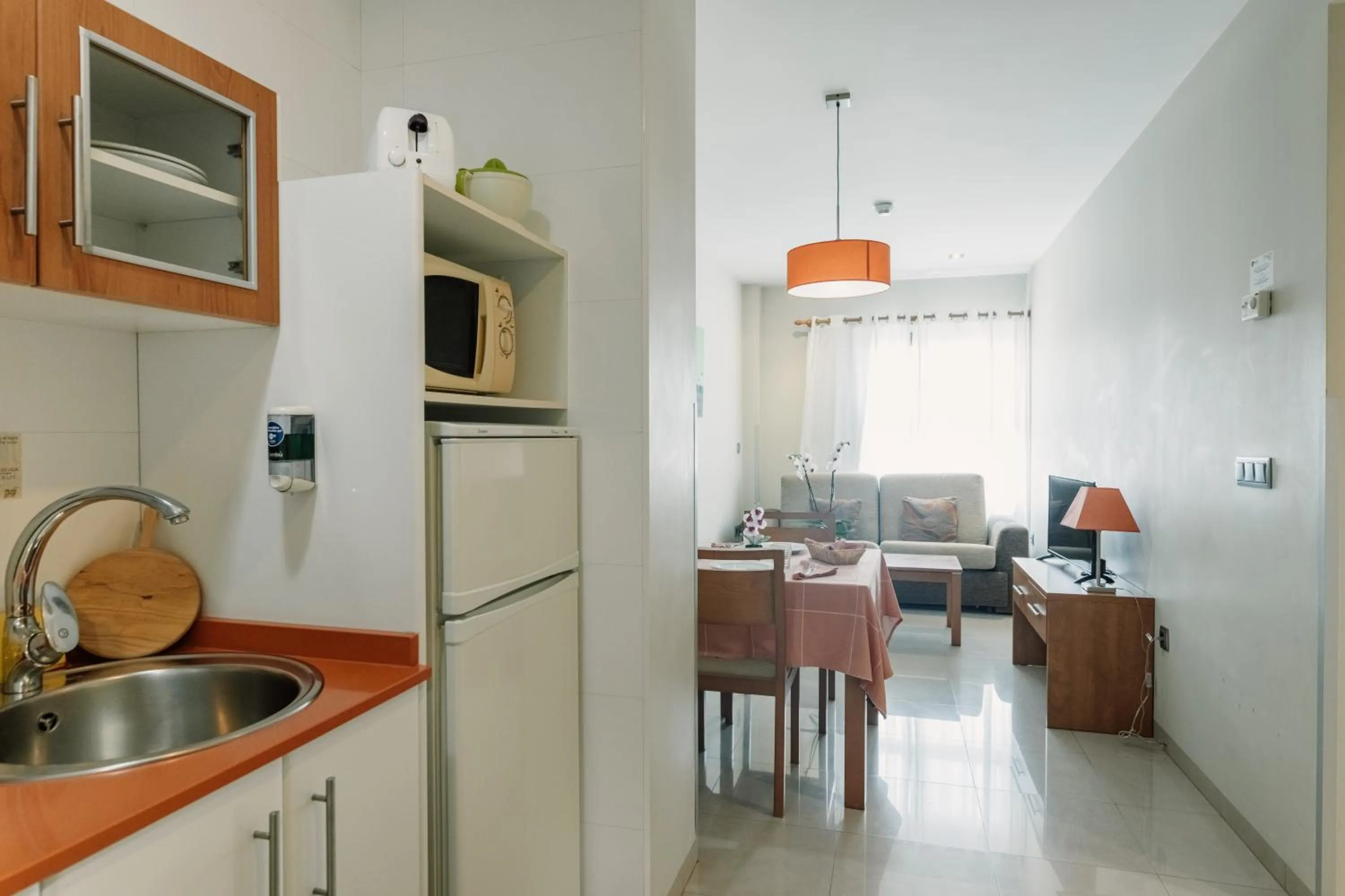 Kitchen or kitchenette in Aparthotel Bahía