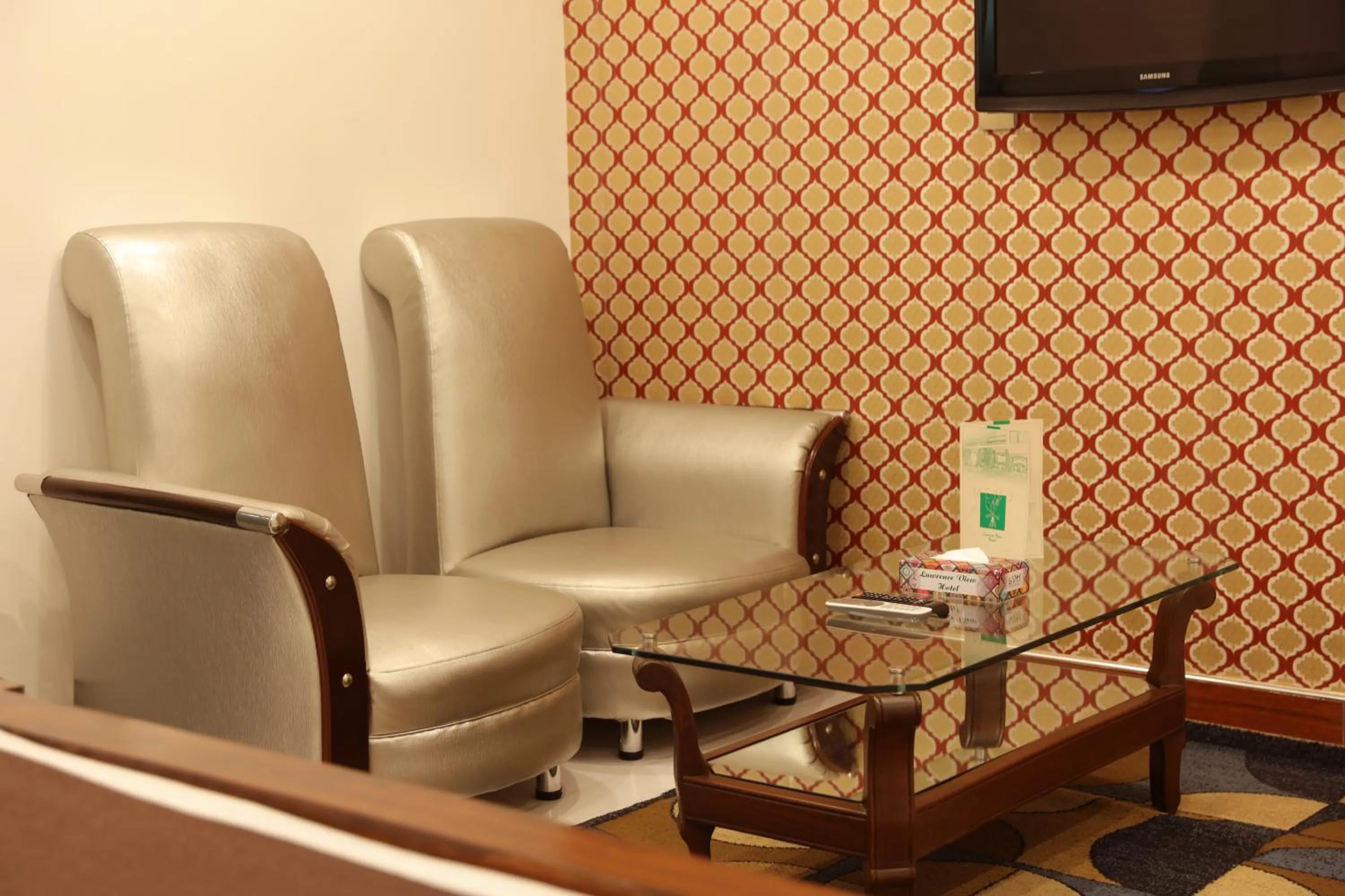 Seating area in Lawrence View Hotel, Lahore