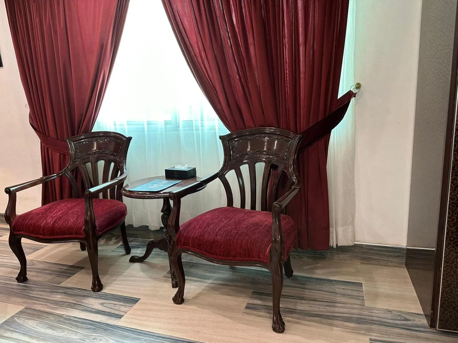 Seating area in Lawrence View Hotel, Lahore