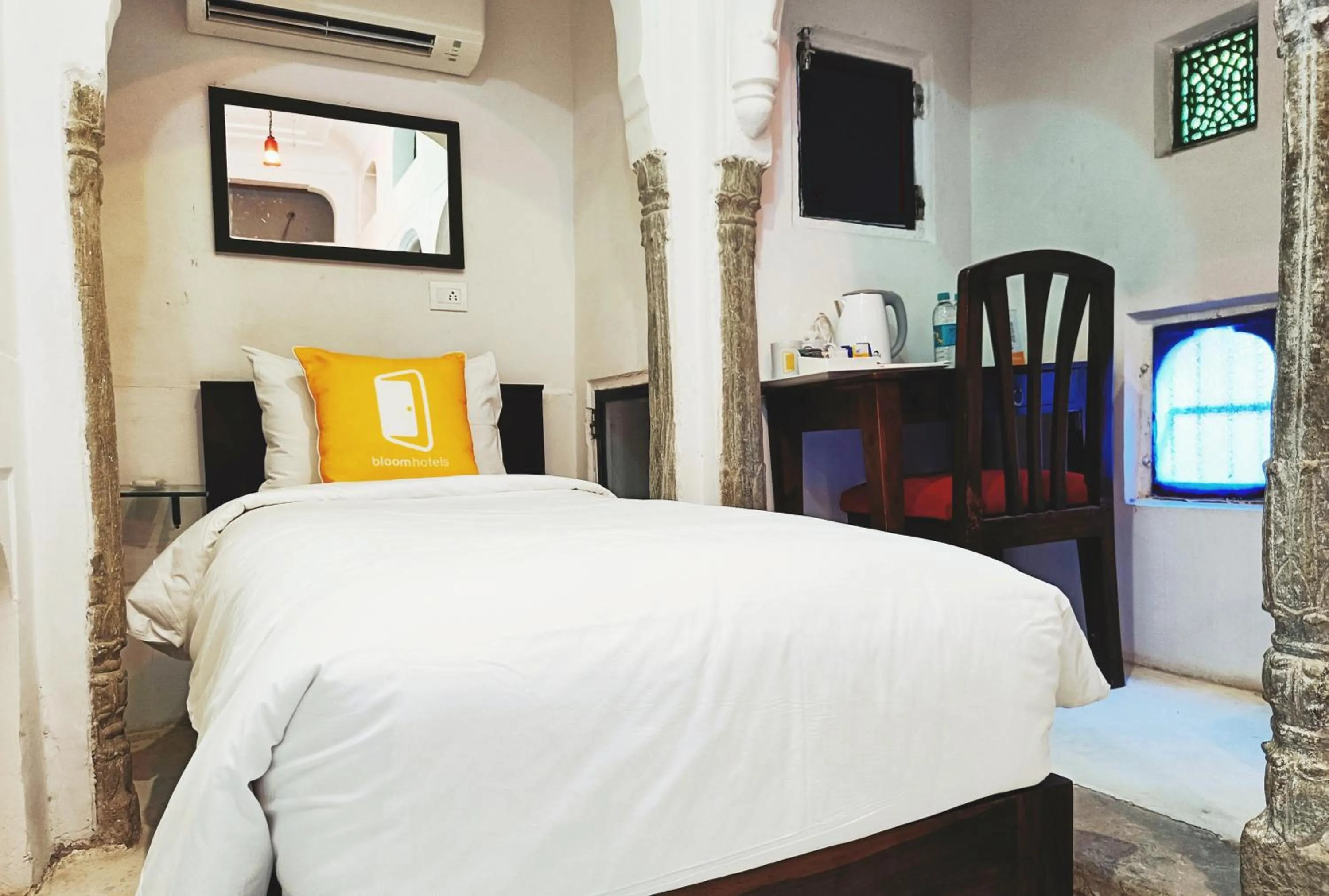 Bedroom, Bed in Bloom Boutique l Chelon Haveli