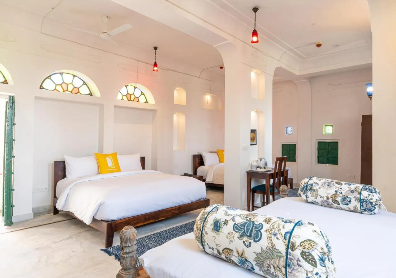 Bedroom, Bed in Bloom Boutique l Chelon Haveli