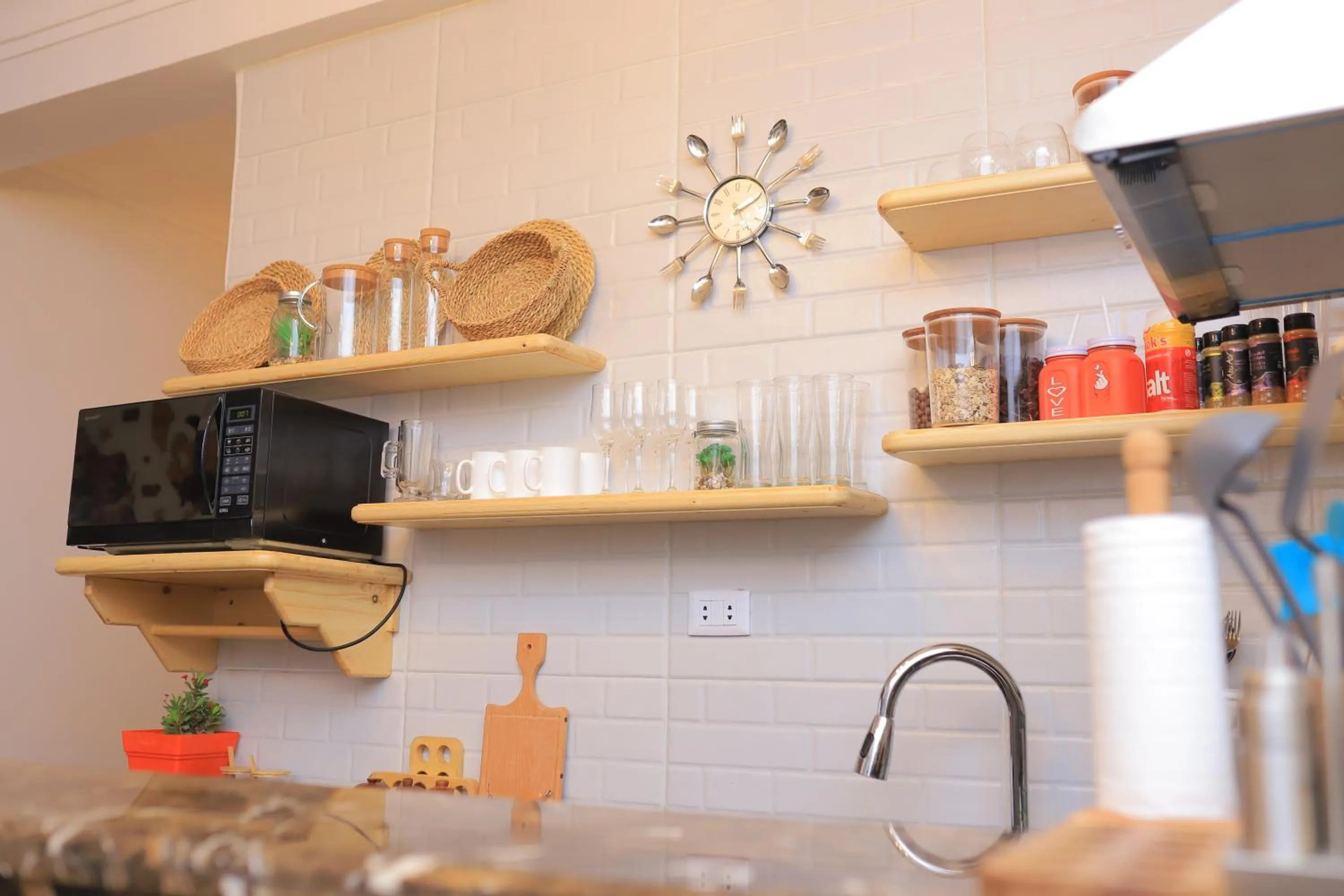 Kitchen or kitchenette in Champollion Hostel