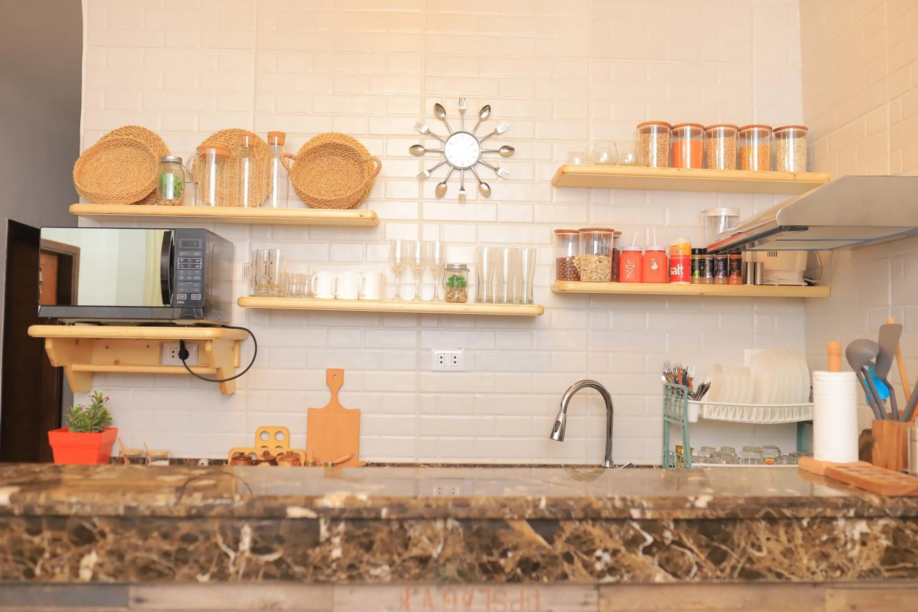 kitchen in Champollion Hostel