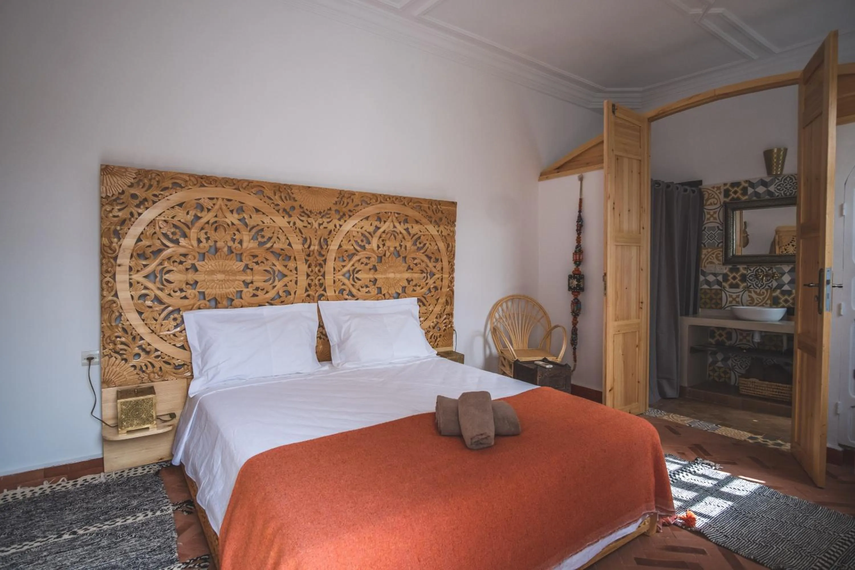 Bed in Riad Villa Berna under Swiss Management
