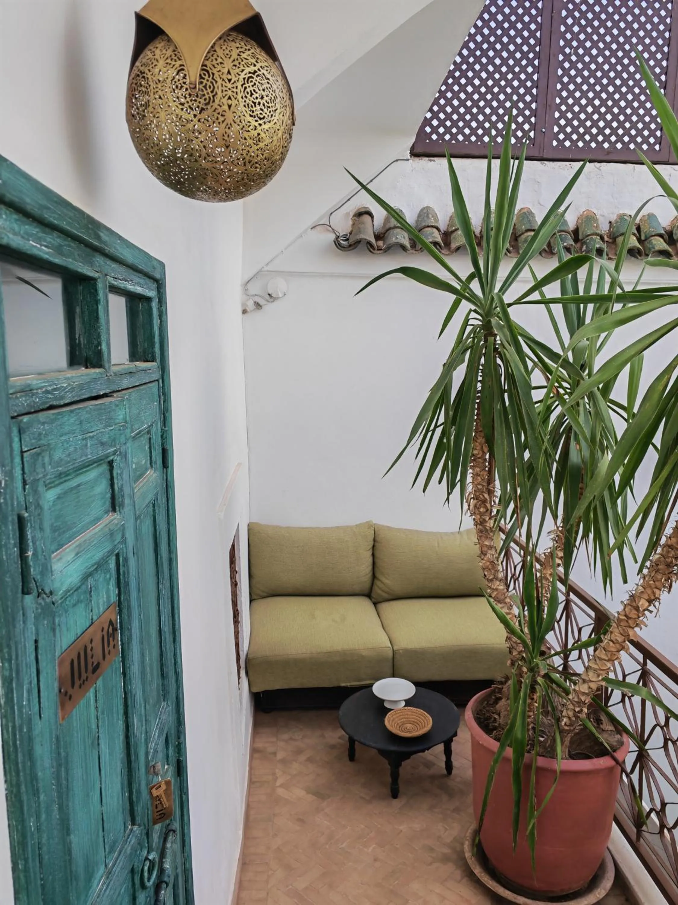 Seating area in Riad Villa Berna under Swiss Management