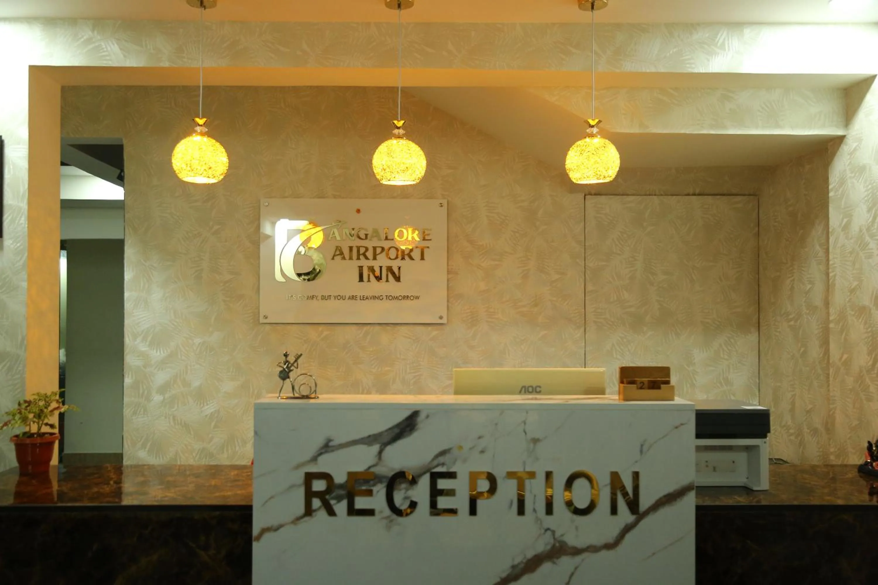 Lobby or reception in Hotel Bangalore Airport Inn, Near kempegowda Airport, Airport Pickup & Drop Available 24X7
