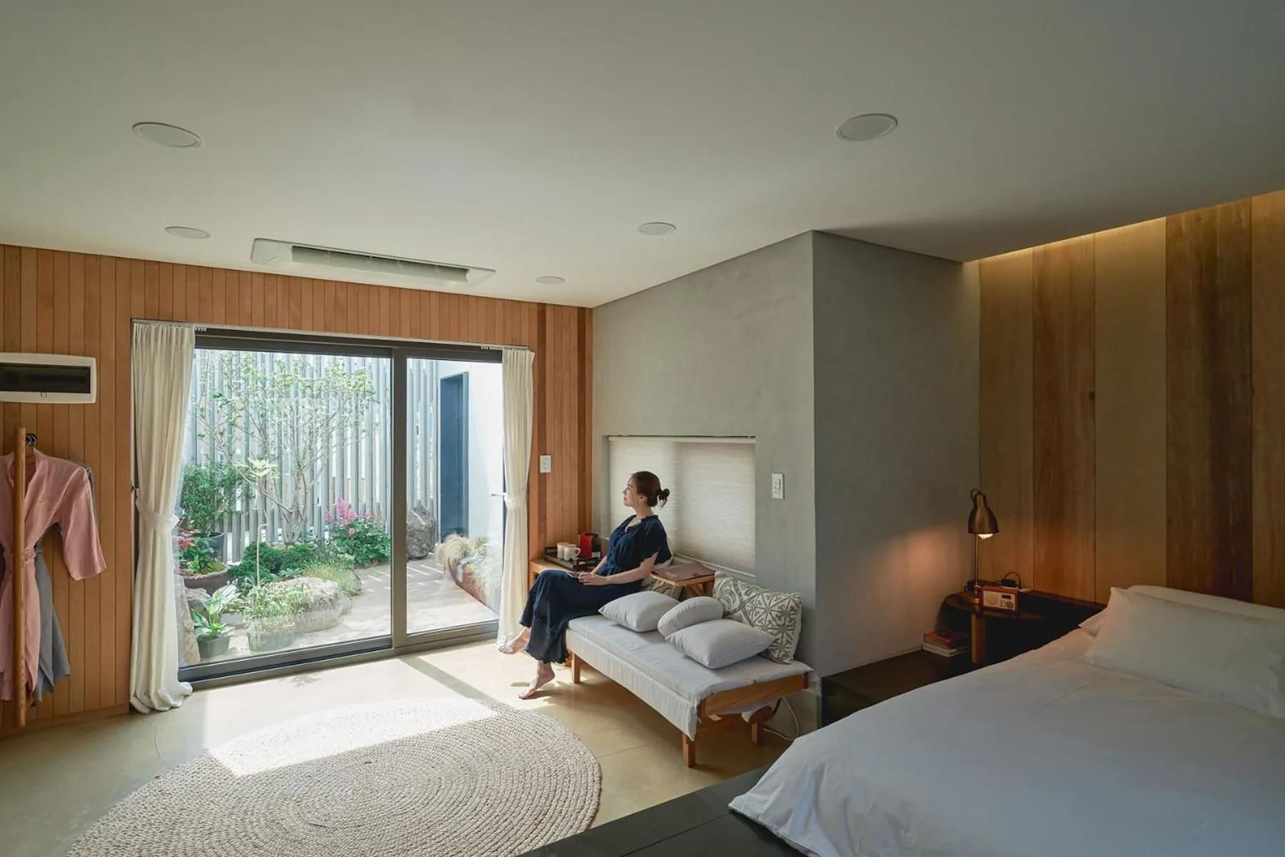 Bed in Scenery after Rain