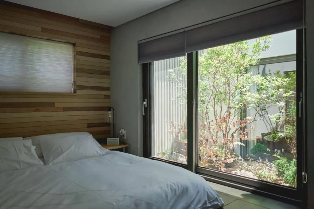 Bed in Scenery after Rain