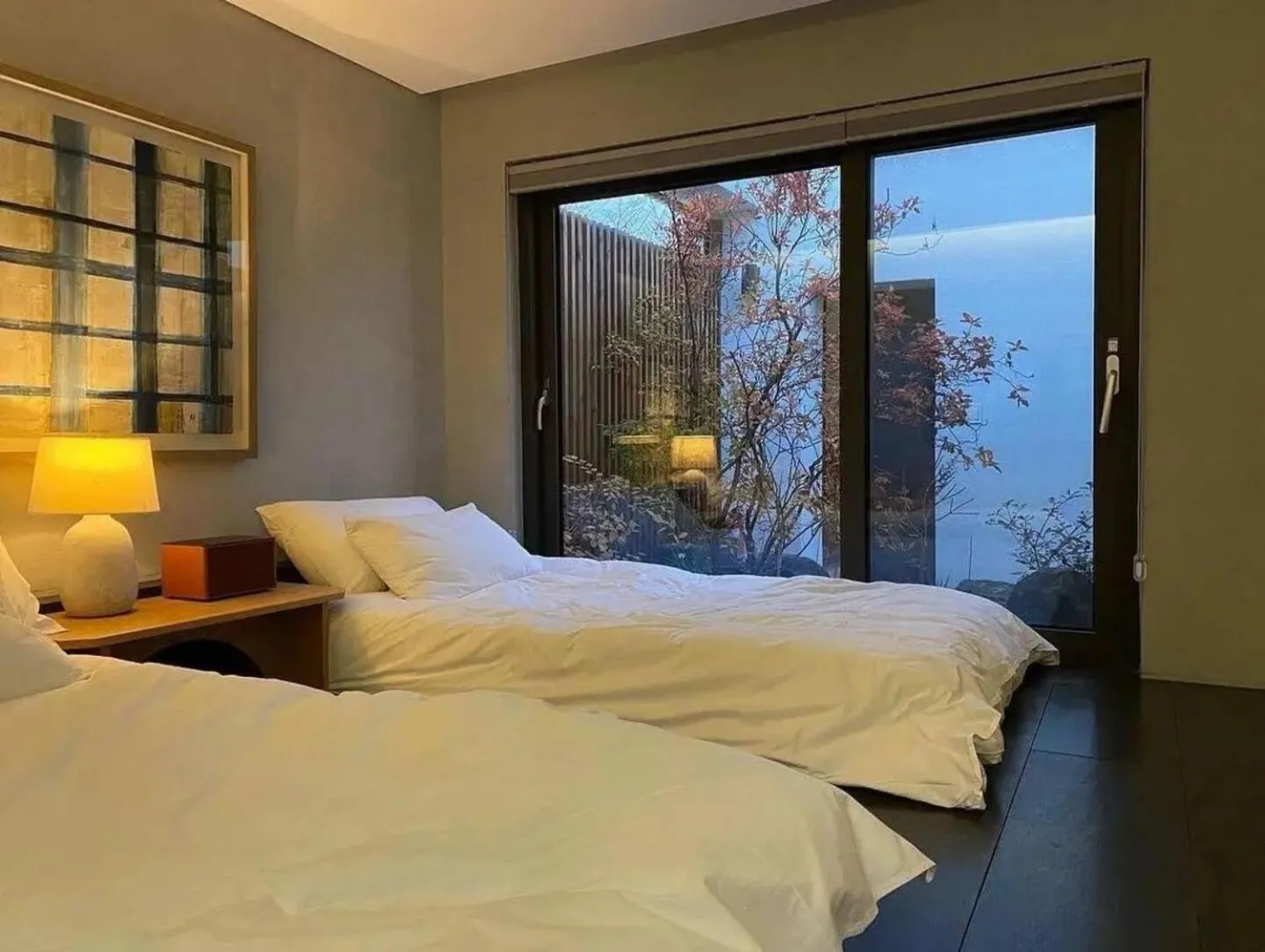 Bed in Scenery after Rain