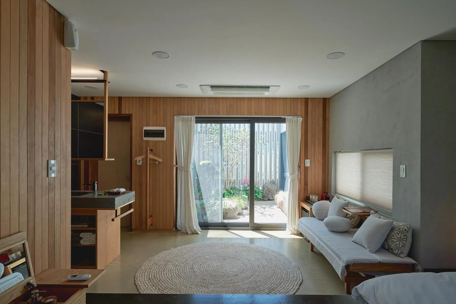 Bed in Scenery after Rain