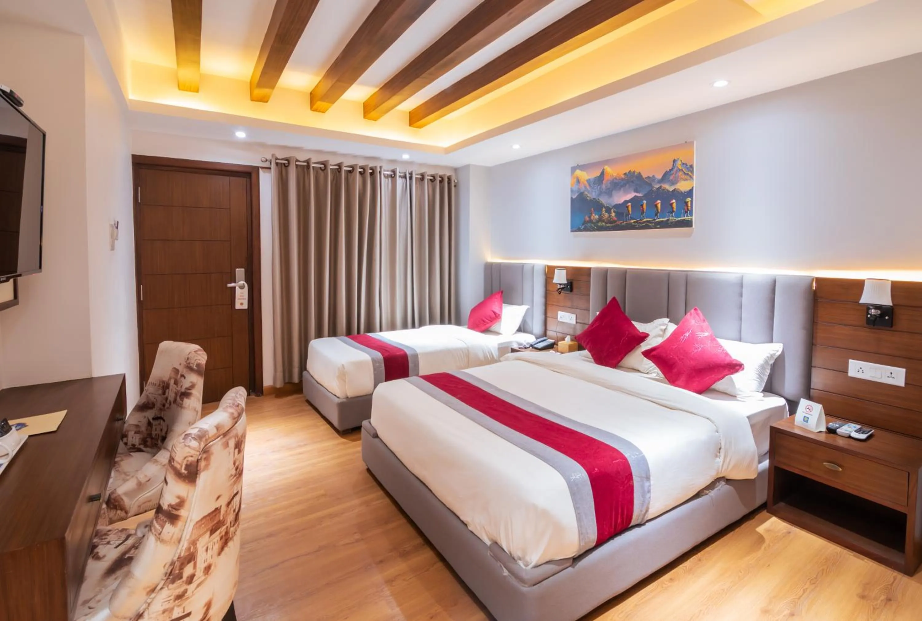 Bed in Hotel Ama-La, Thamel, Kathmandu