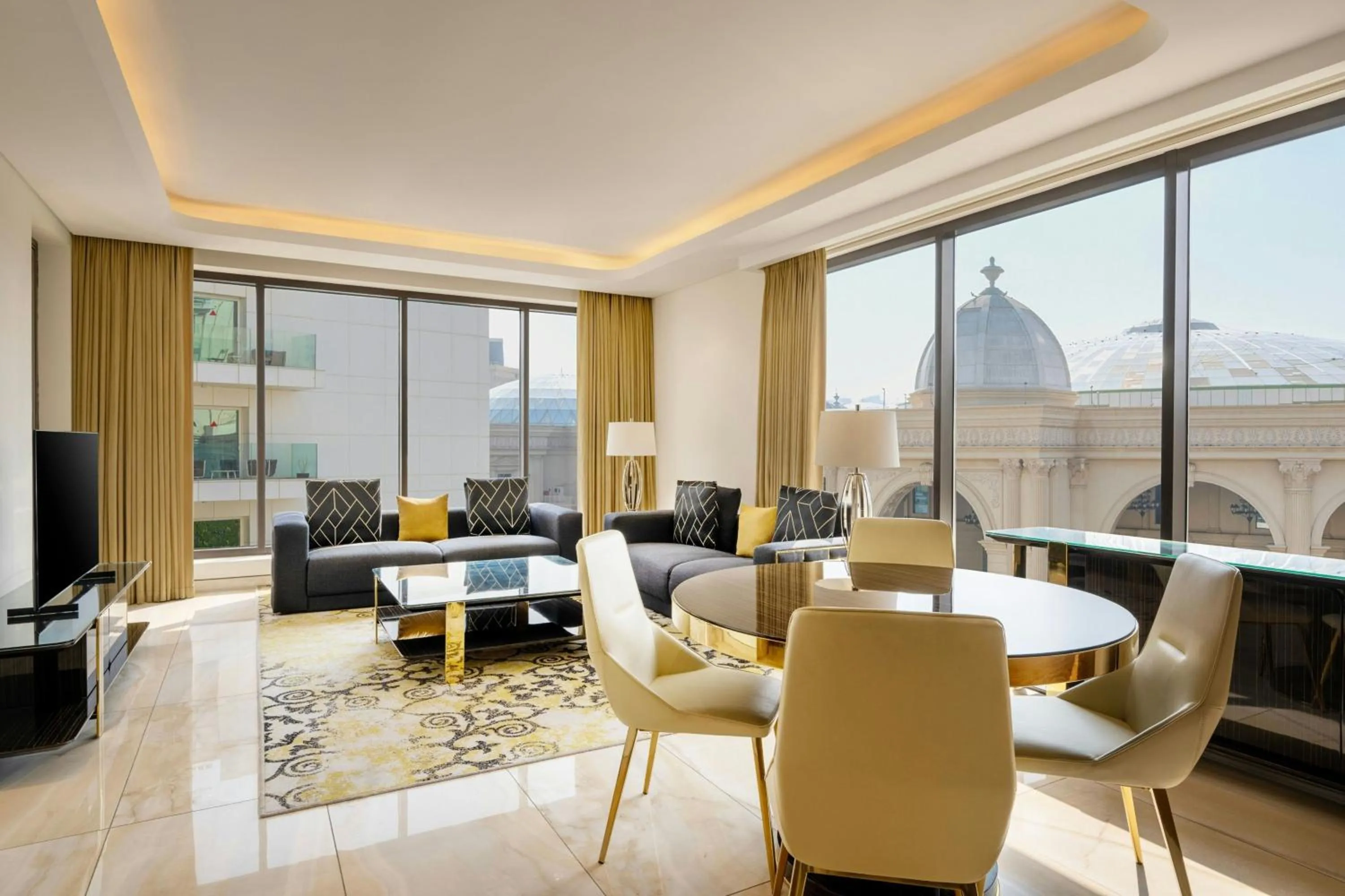 Living room in Agora, Doha, Autograph Collection