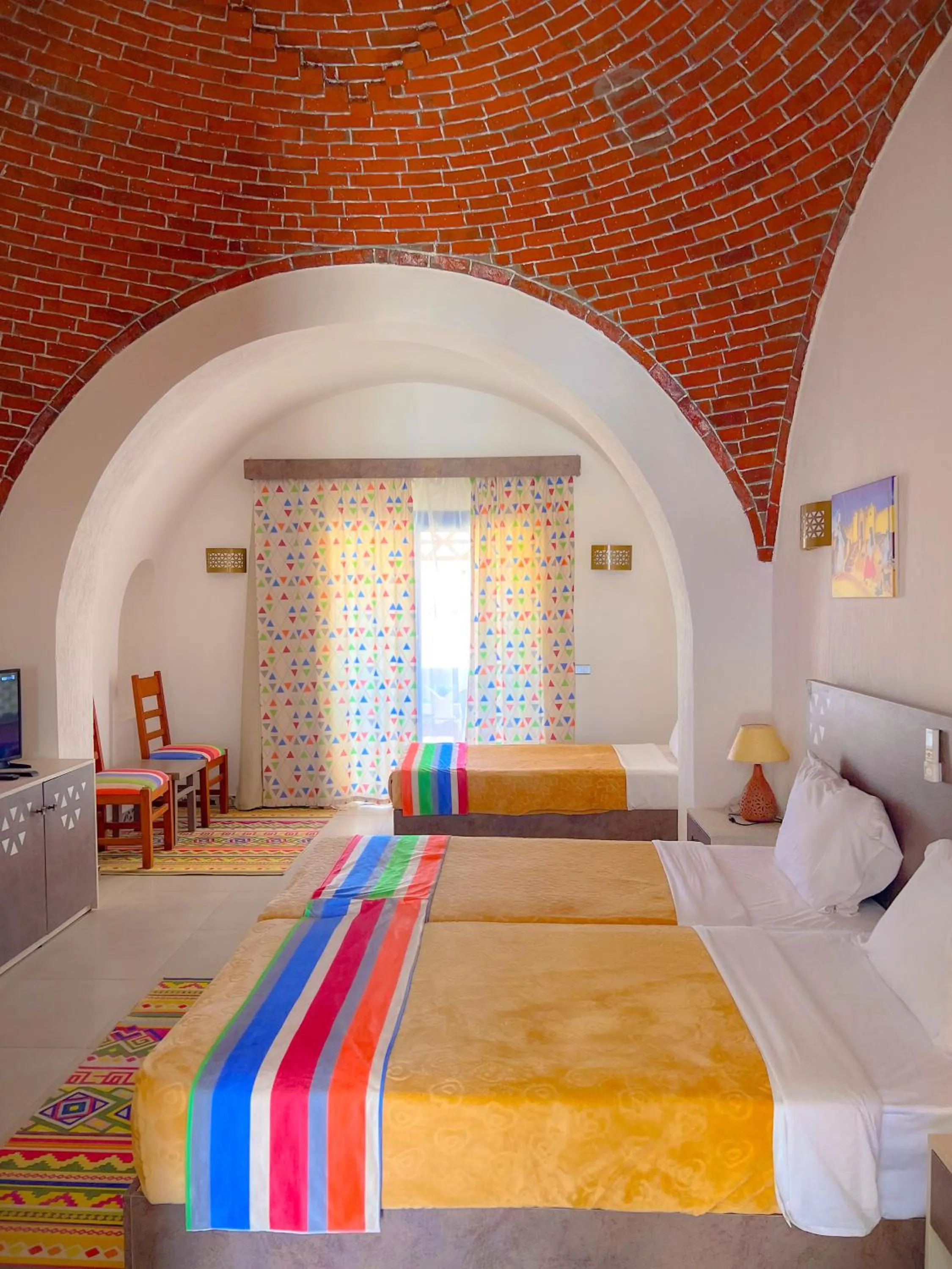 Bedroom, Bed in Beach safari nubian resort