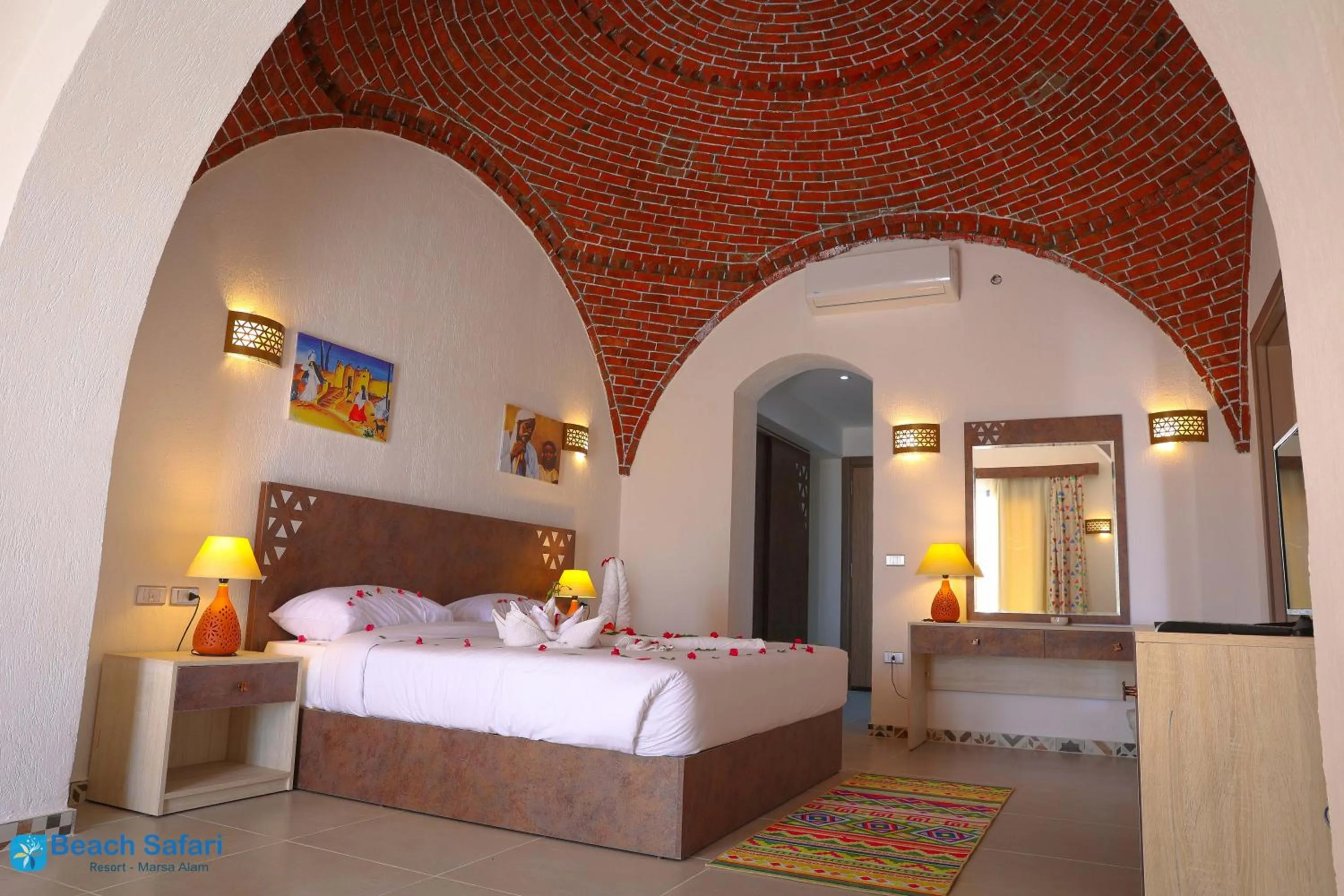 View (from property/room), Bed in Beach safari nubian resort