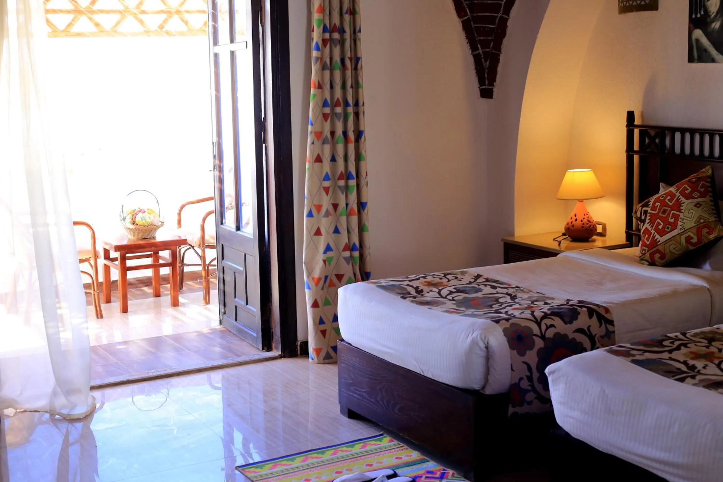 Bedroom, Bed in Beach safari nubian resort