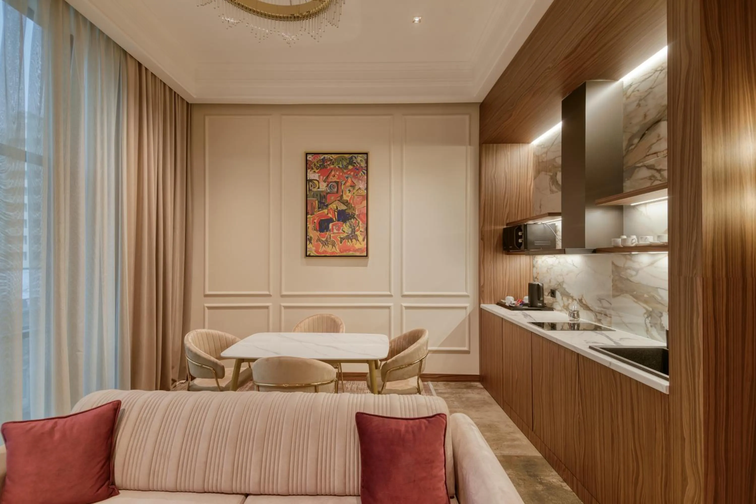 Kitchen or kitchenette in Hayasa Hotel Yerevan