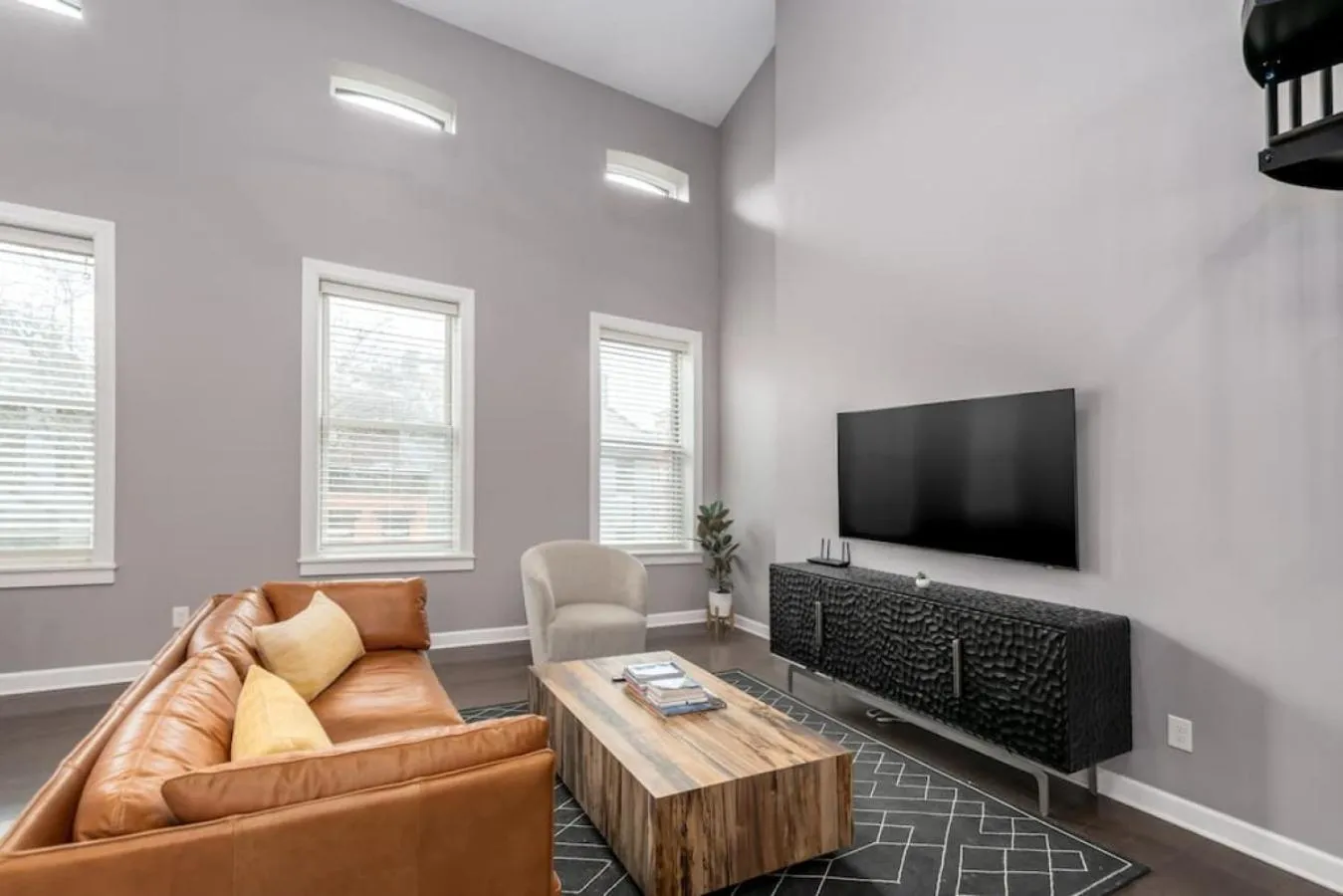 Living room in Soaring 2-Bedroom Parkside Loft Walkable to it All