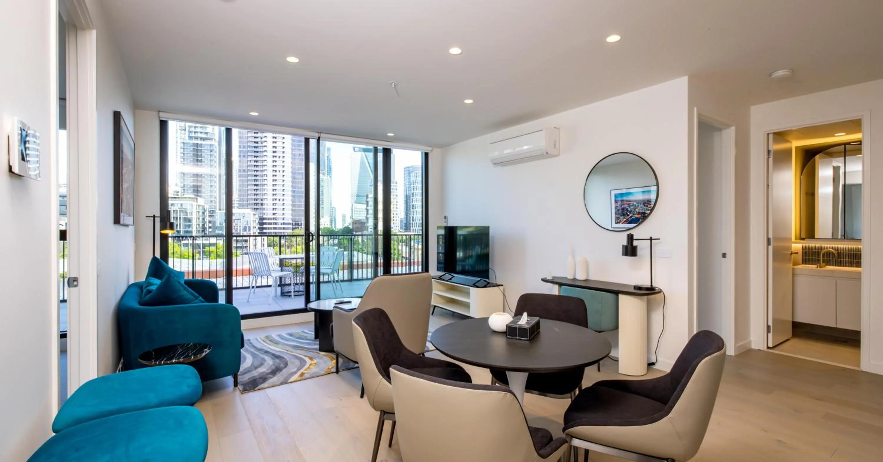 Dining area in The Marker Apartments Melbourne