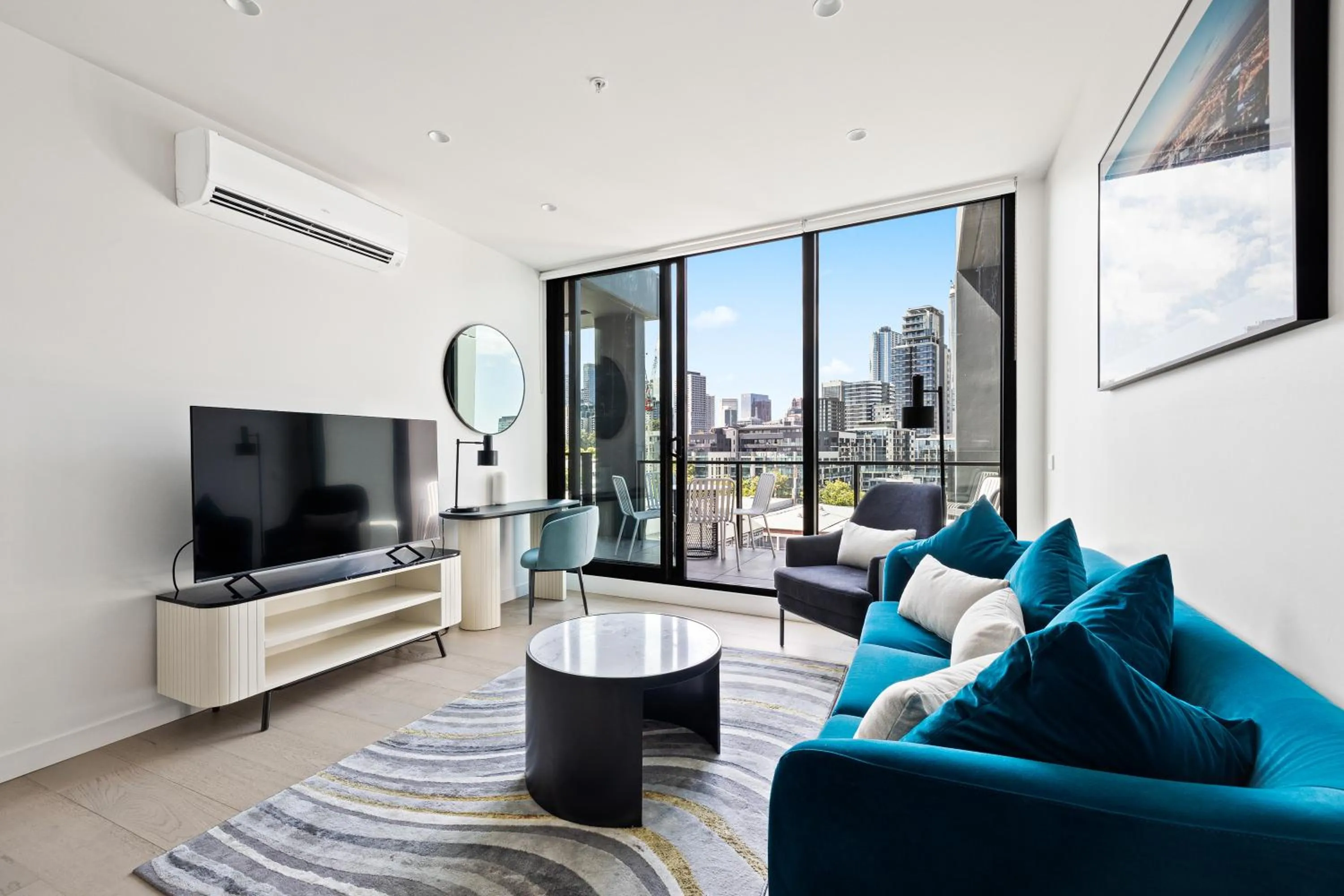Living room in The Marker Apartments Melbourne