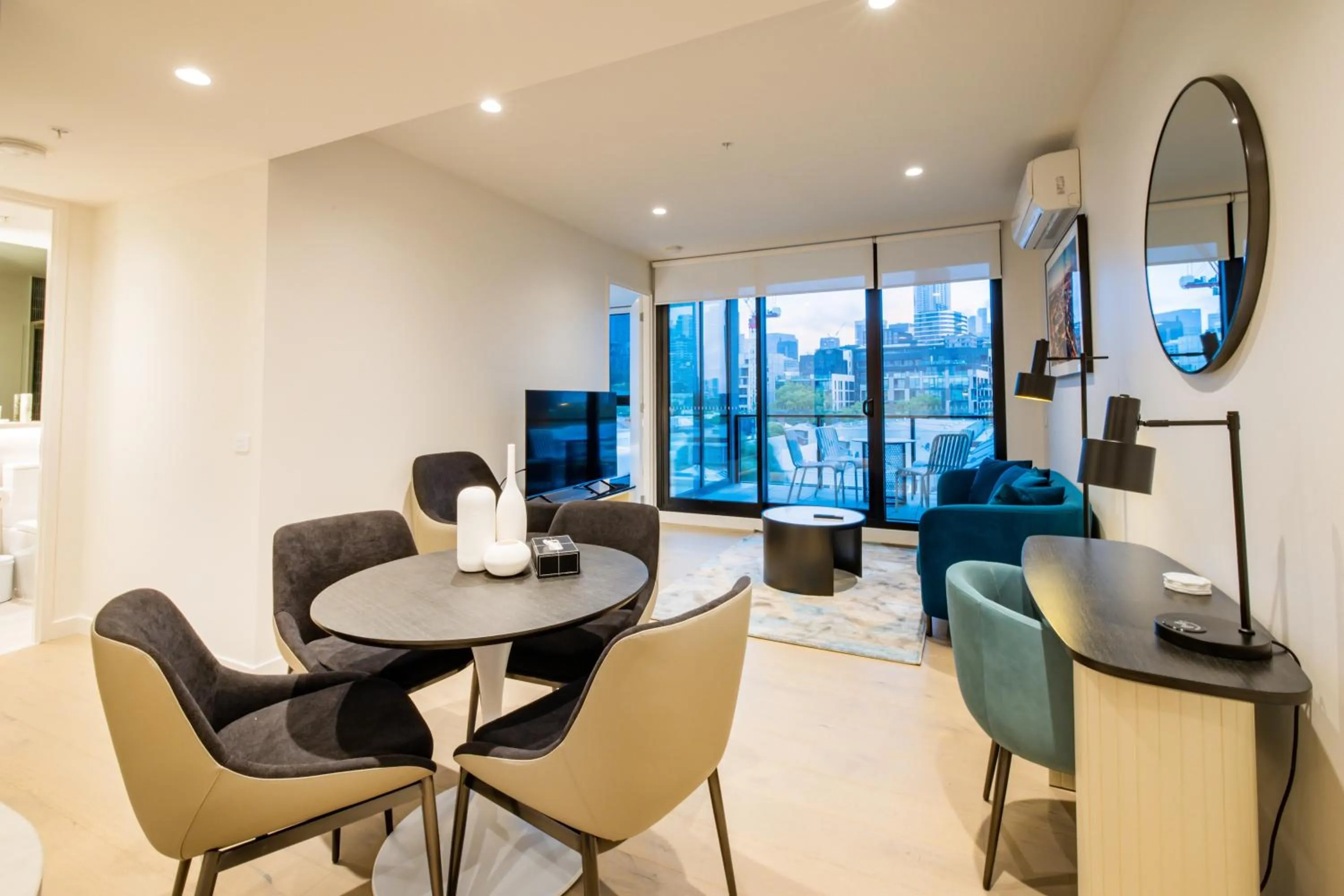 Dining area in The Marker Apartments Melbourne