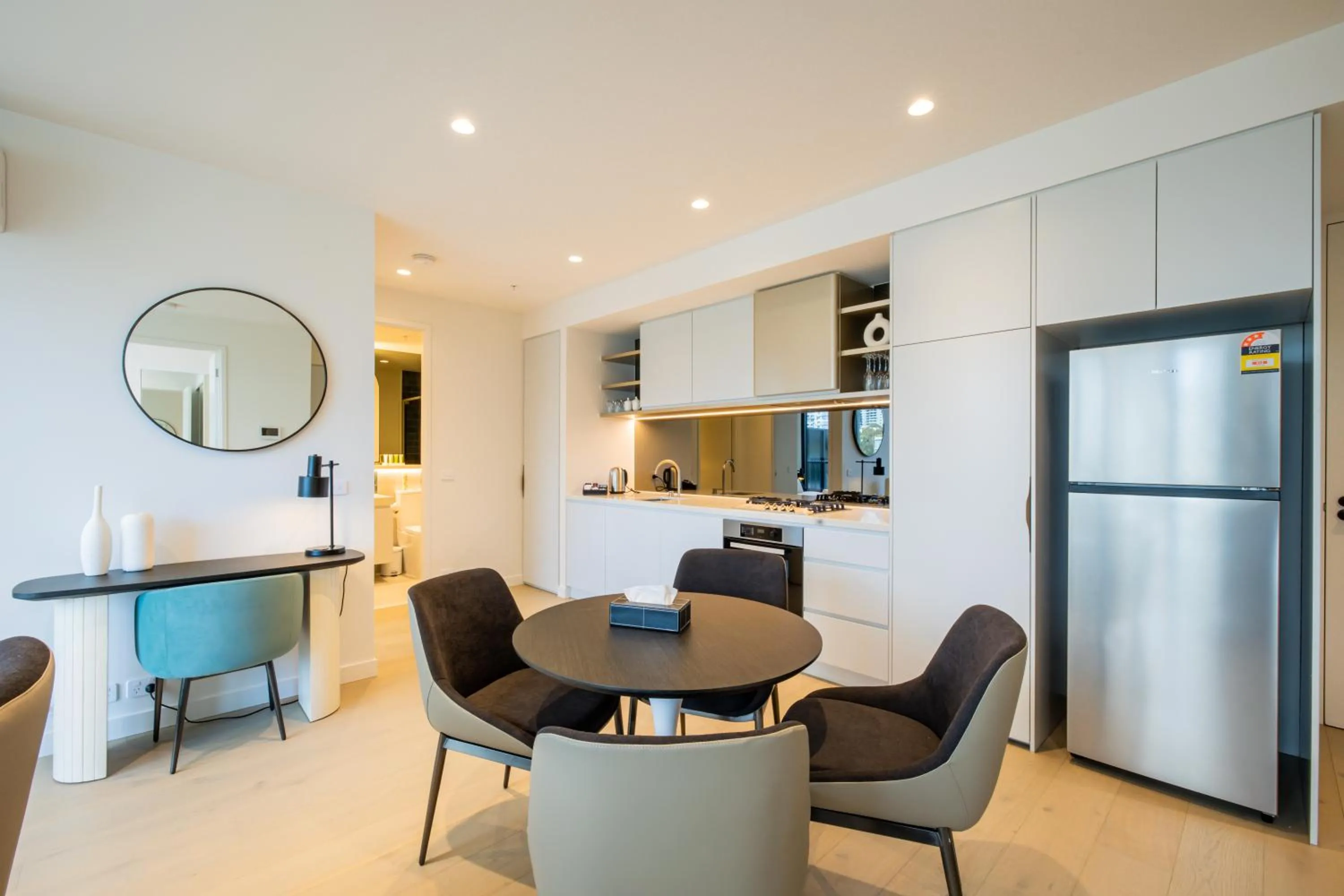 Dining area in The Marker Apartments Melbourne