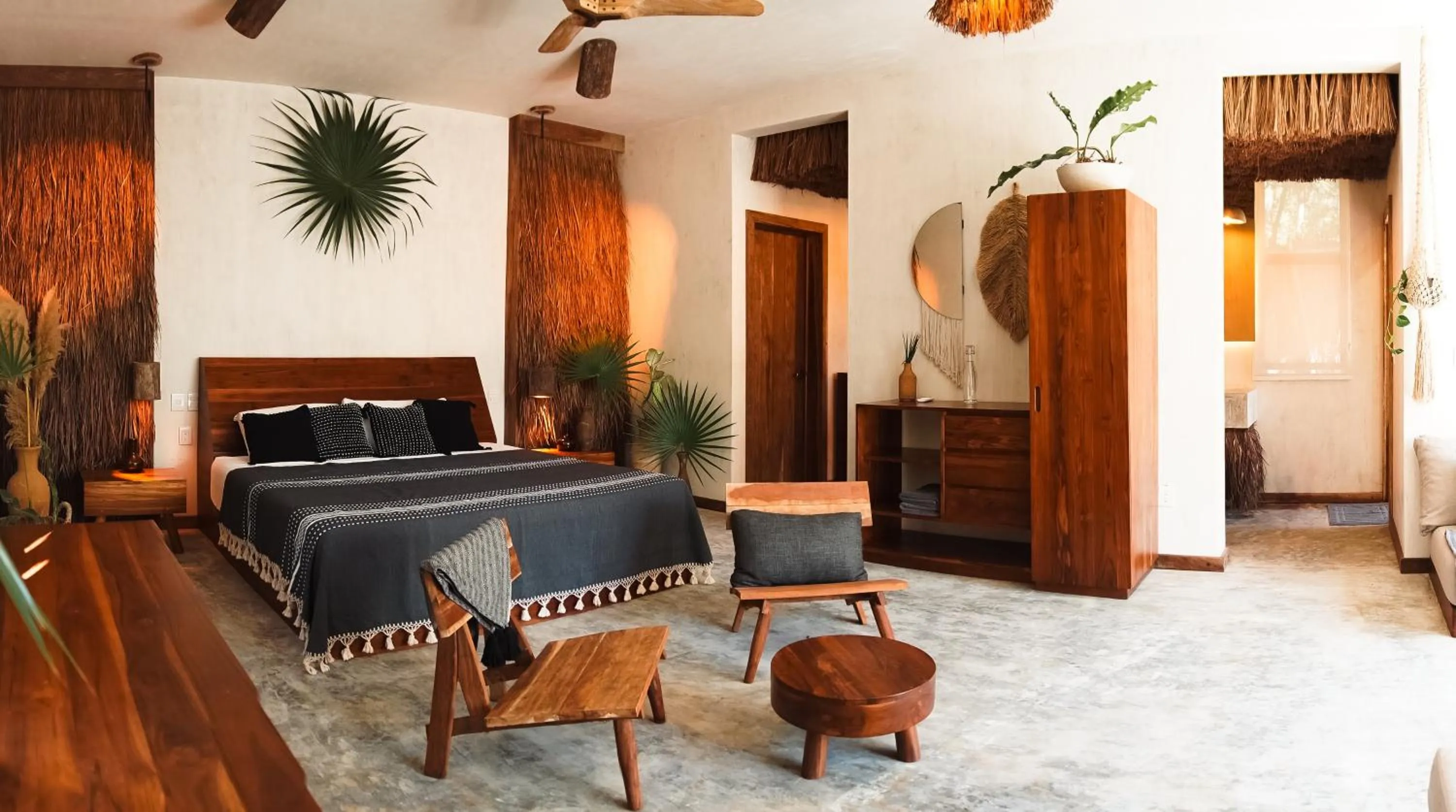 Bed in Naya Bacalar Lagoon Front Hotel