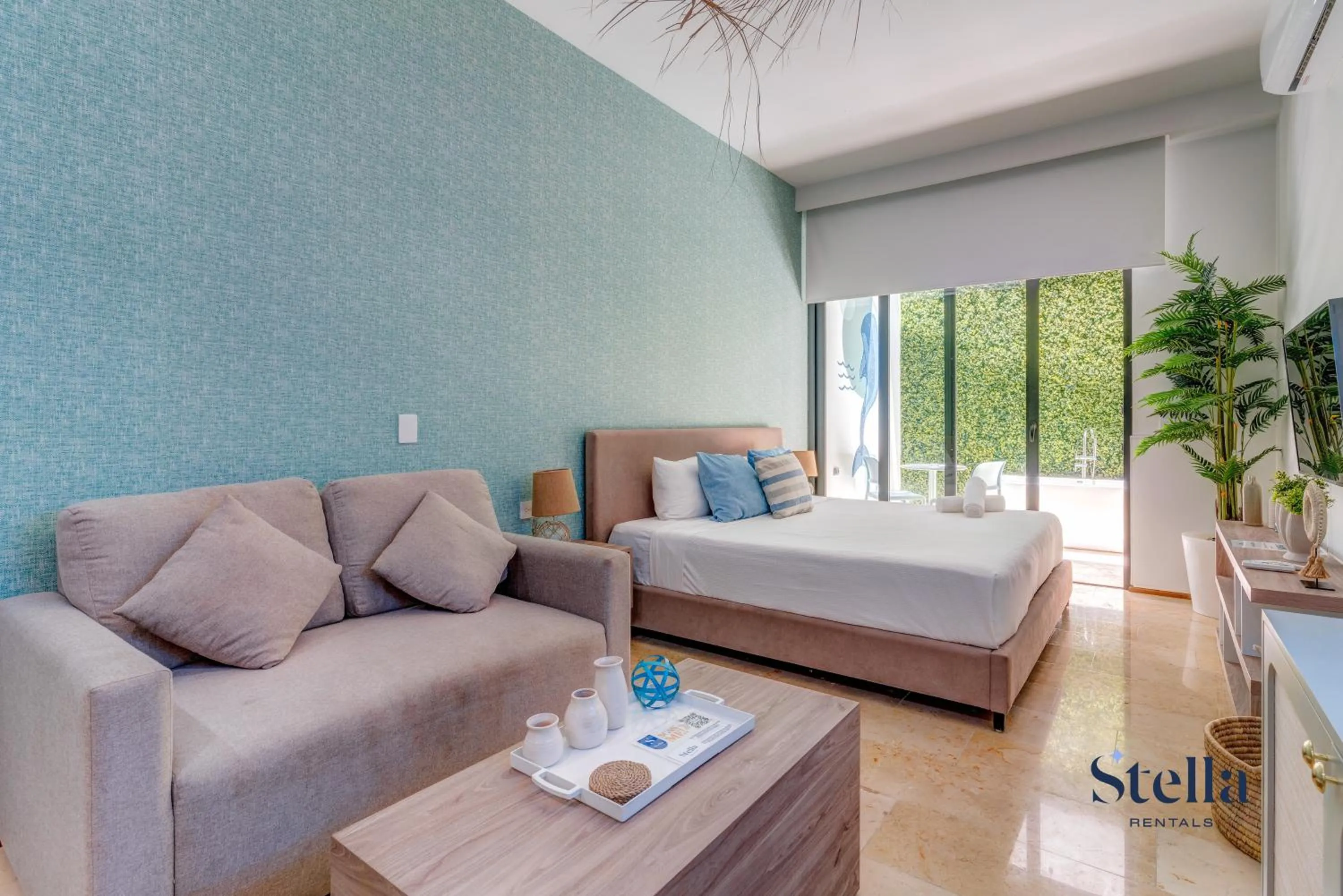 Living room, Bed in Oceanview Infinity Pool, Steps to 5th Ave & Beach