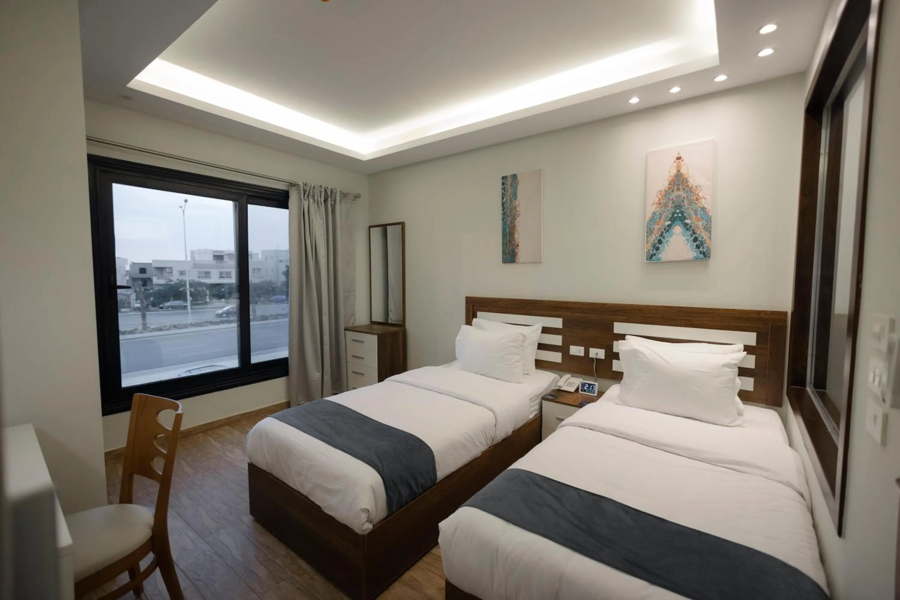 View (from property/room), Bed in Royal Inn Residence New Cairo