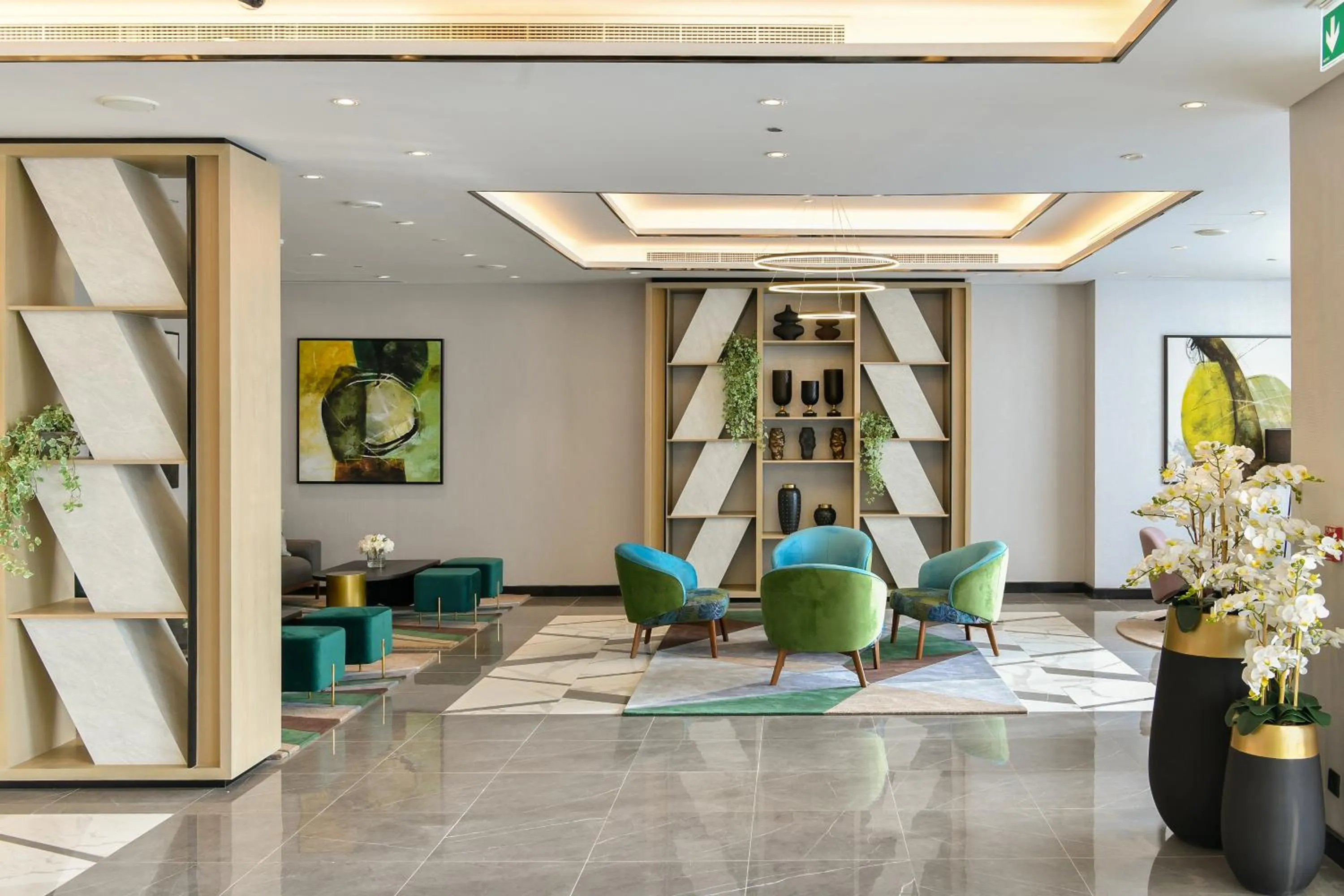 Lobby or reception in DAMAC Hills 2 Hotel, an Edge by Rotana Hotel