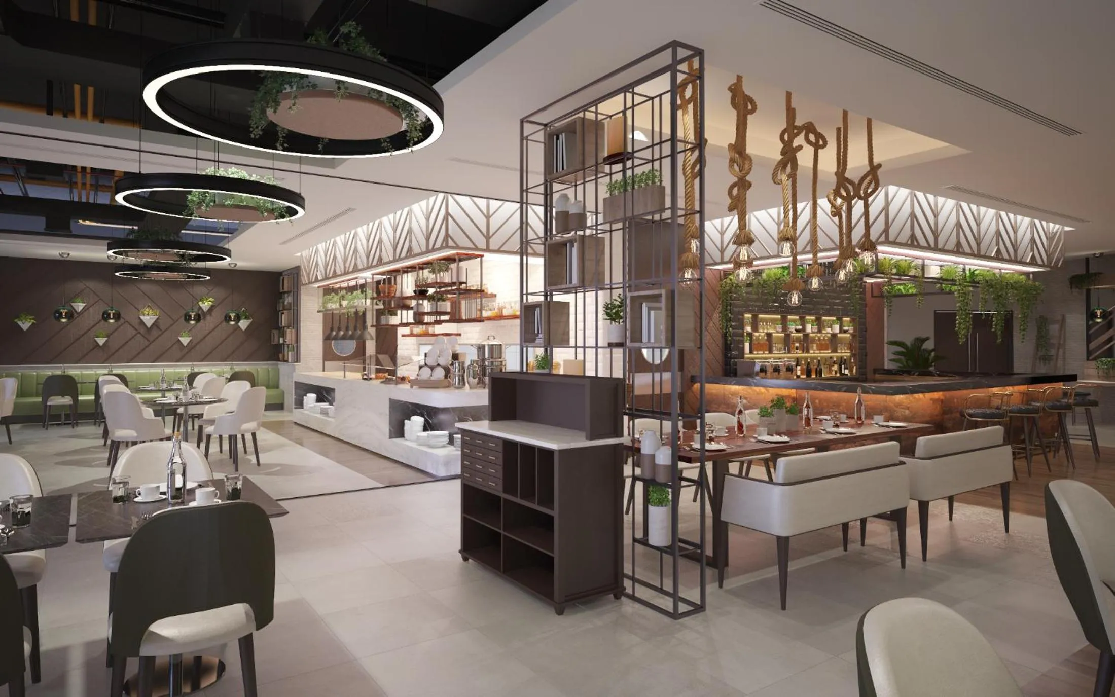 Restaurant/places to eat in DAMAC Hills 2 Hotel, an Edge by Rotana Hotel