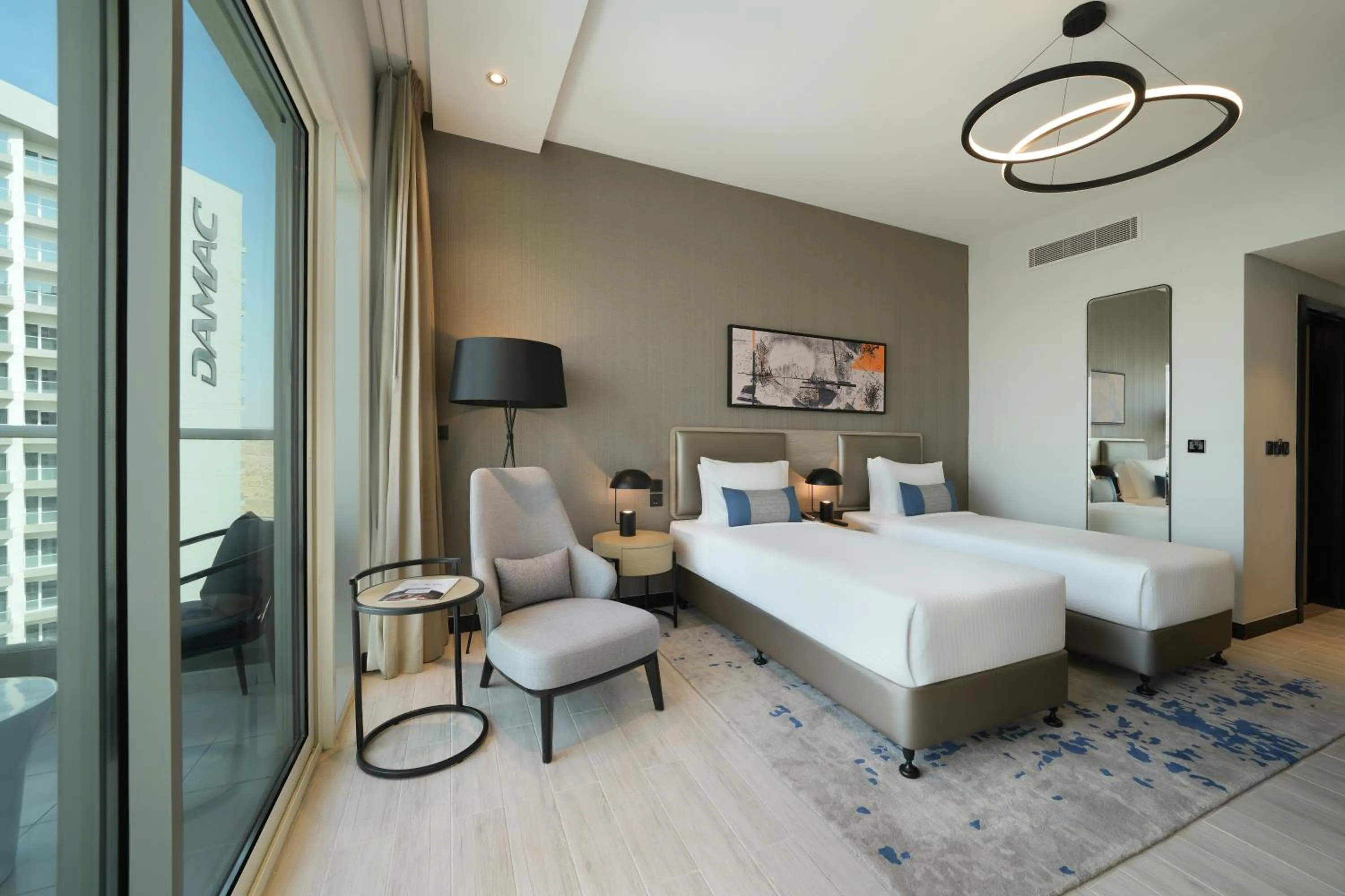 TV and multimedia, Bed in DAMAC Hills 2 Hotel, an Edge by Rotana Hotel