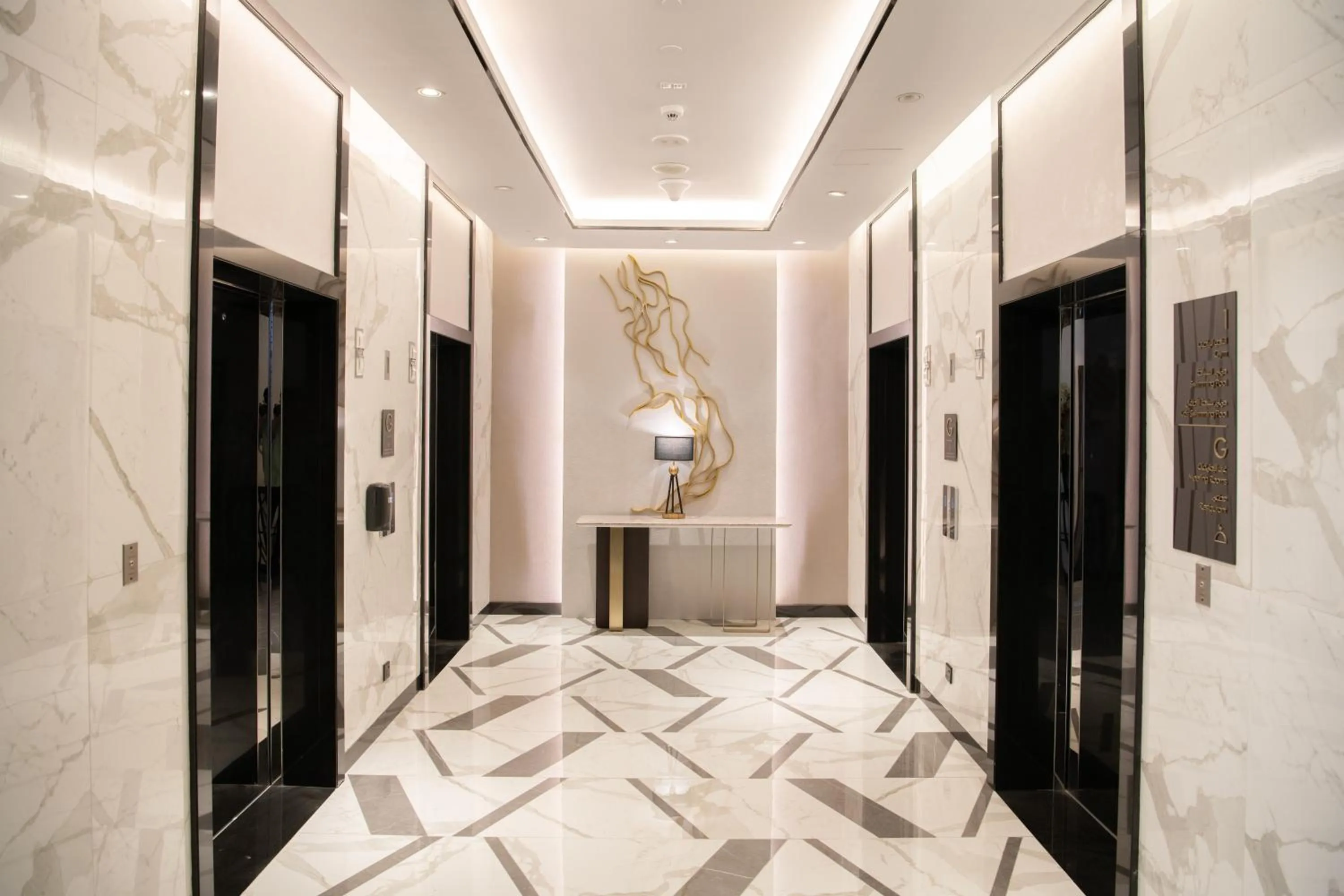 elevator in DAMAC Hills 2 Hotel, an Edge by Rotana Hotel