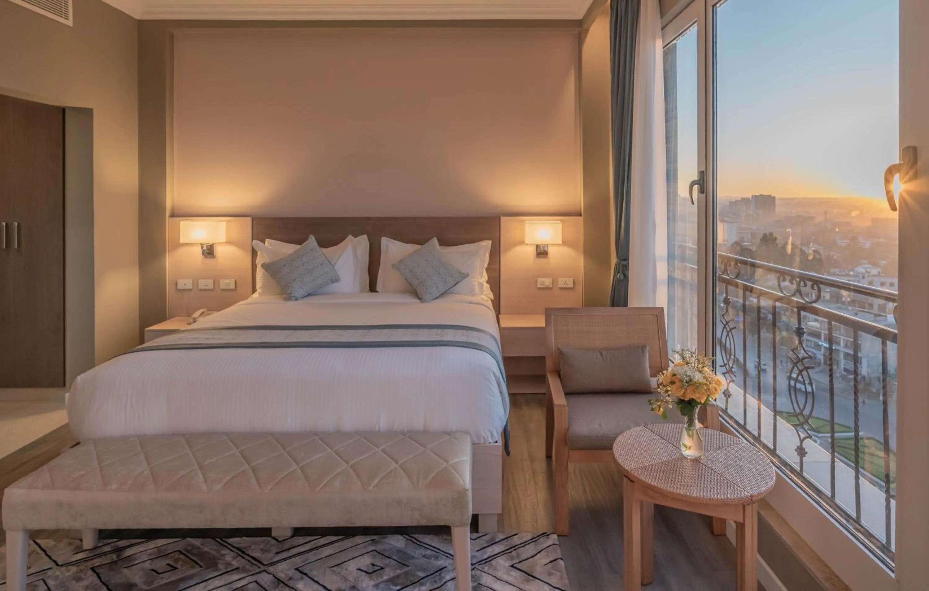 View (from property/room), Bed in Haile Grand Addis Ababa