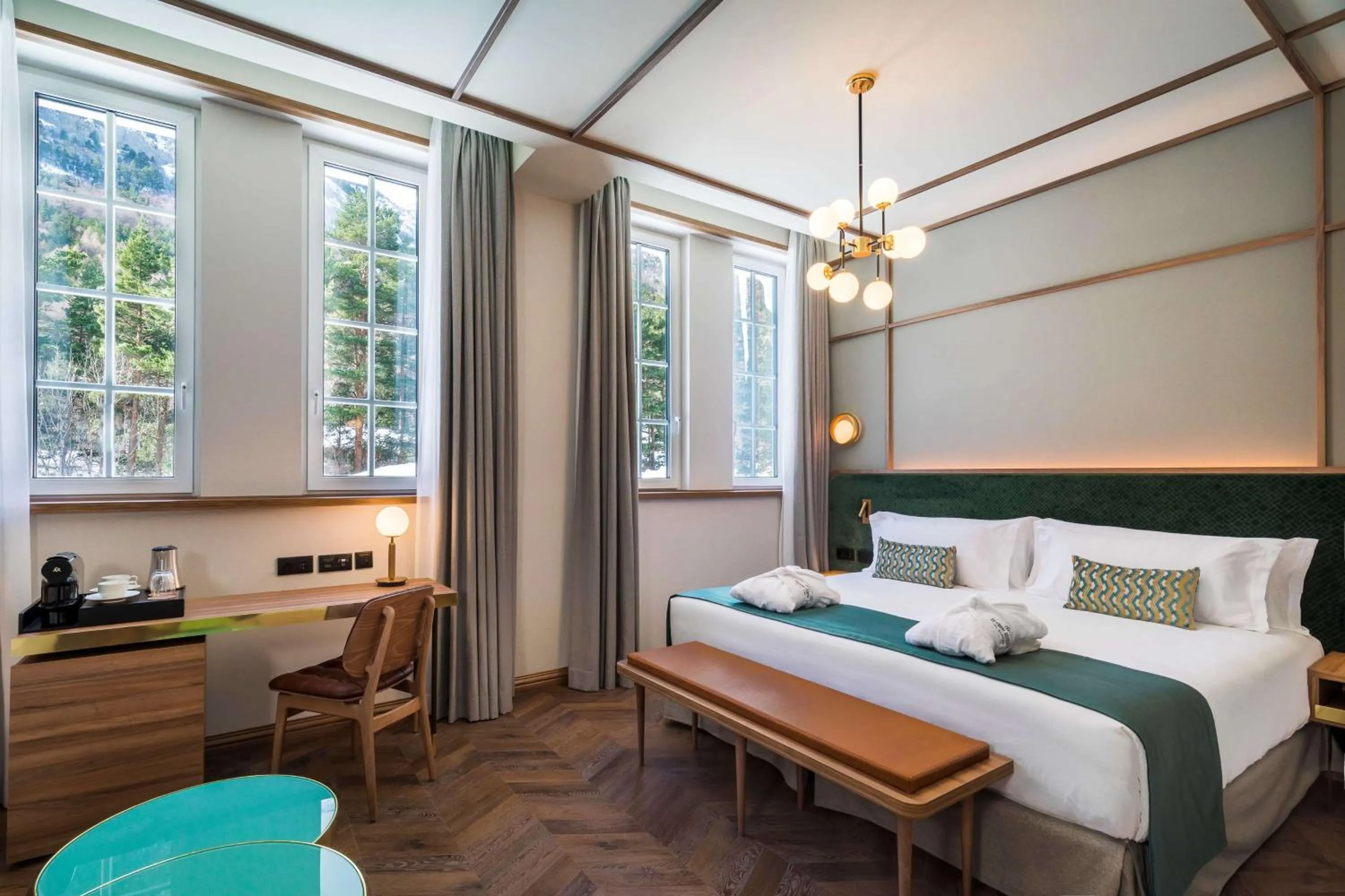 Bedroom, Bed in Canfranc Estación, a Royal Hideaway Hotel - Gran Lujo